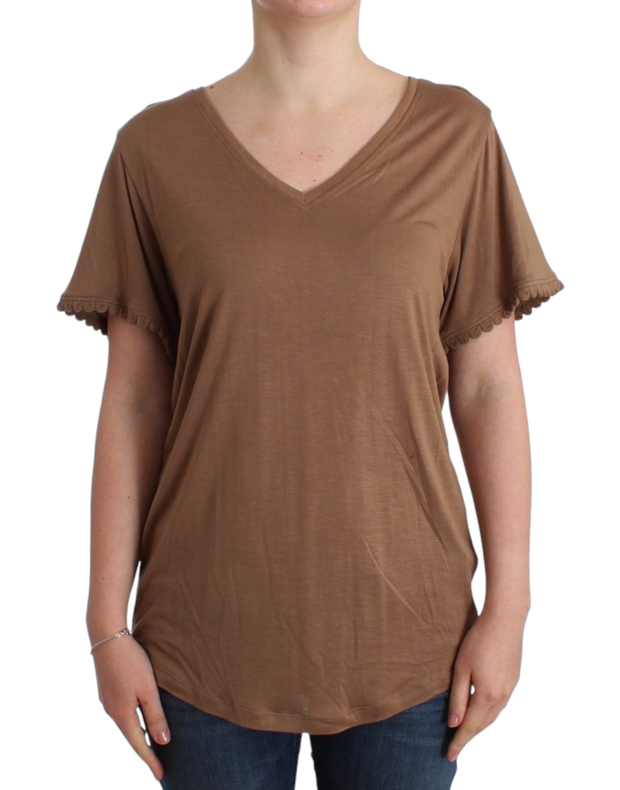 John Galliano brown short-sleeved top