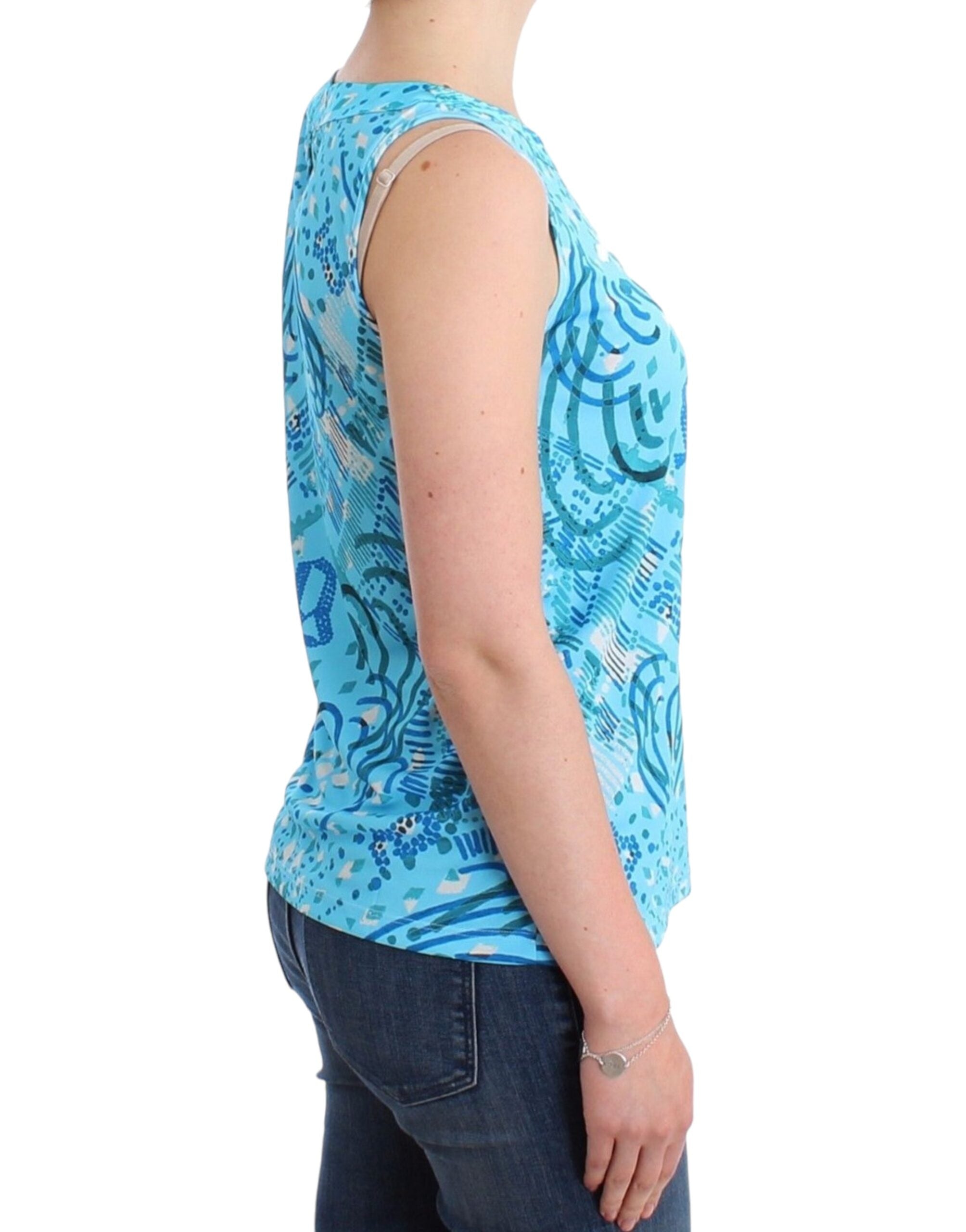 John Galliano Blau bedrucktes Tank-Top
