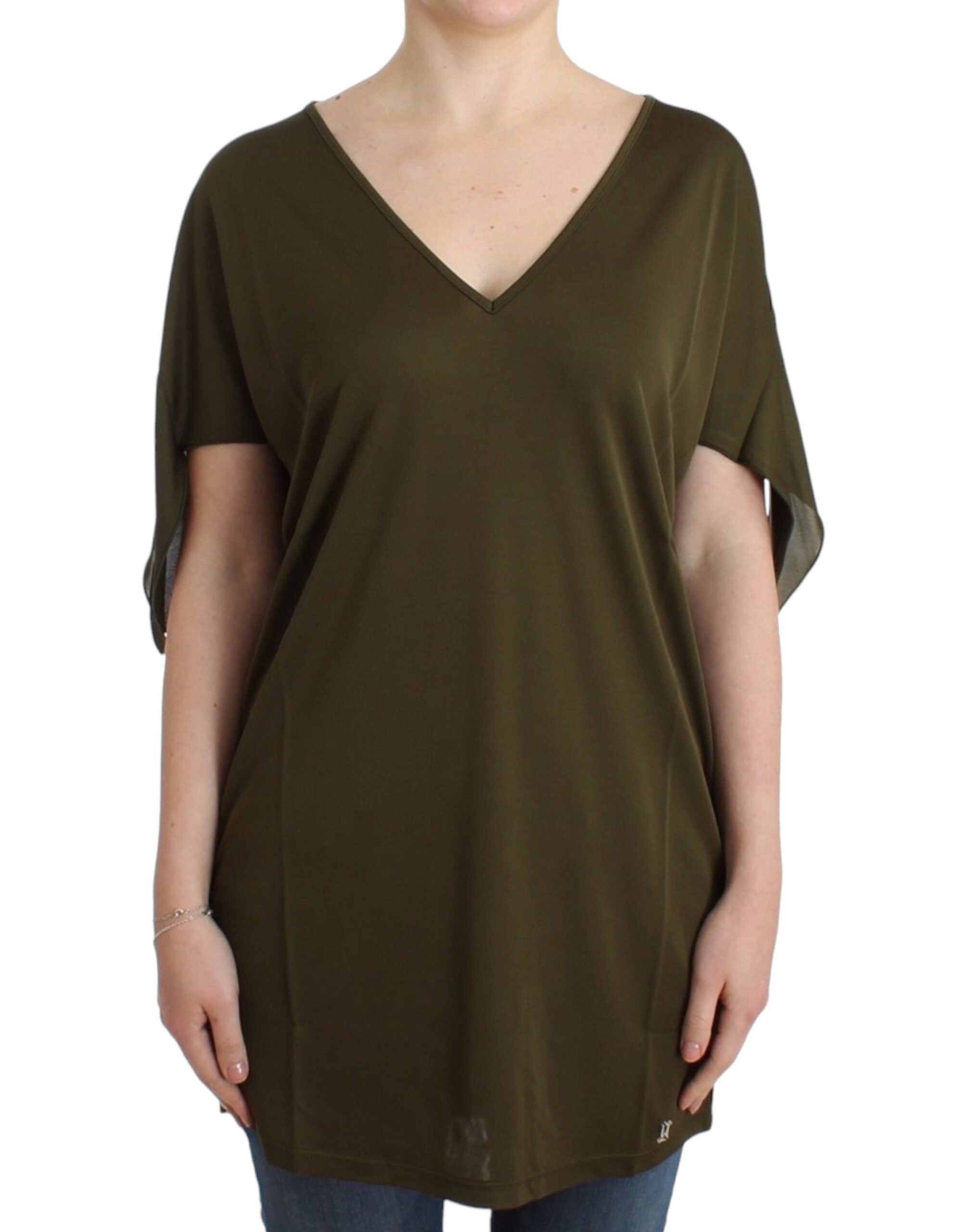 John Galliano green short-sleeved blouse top