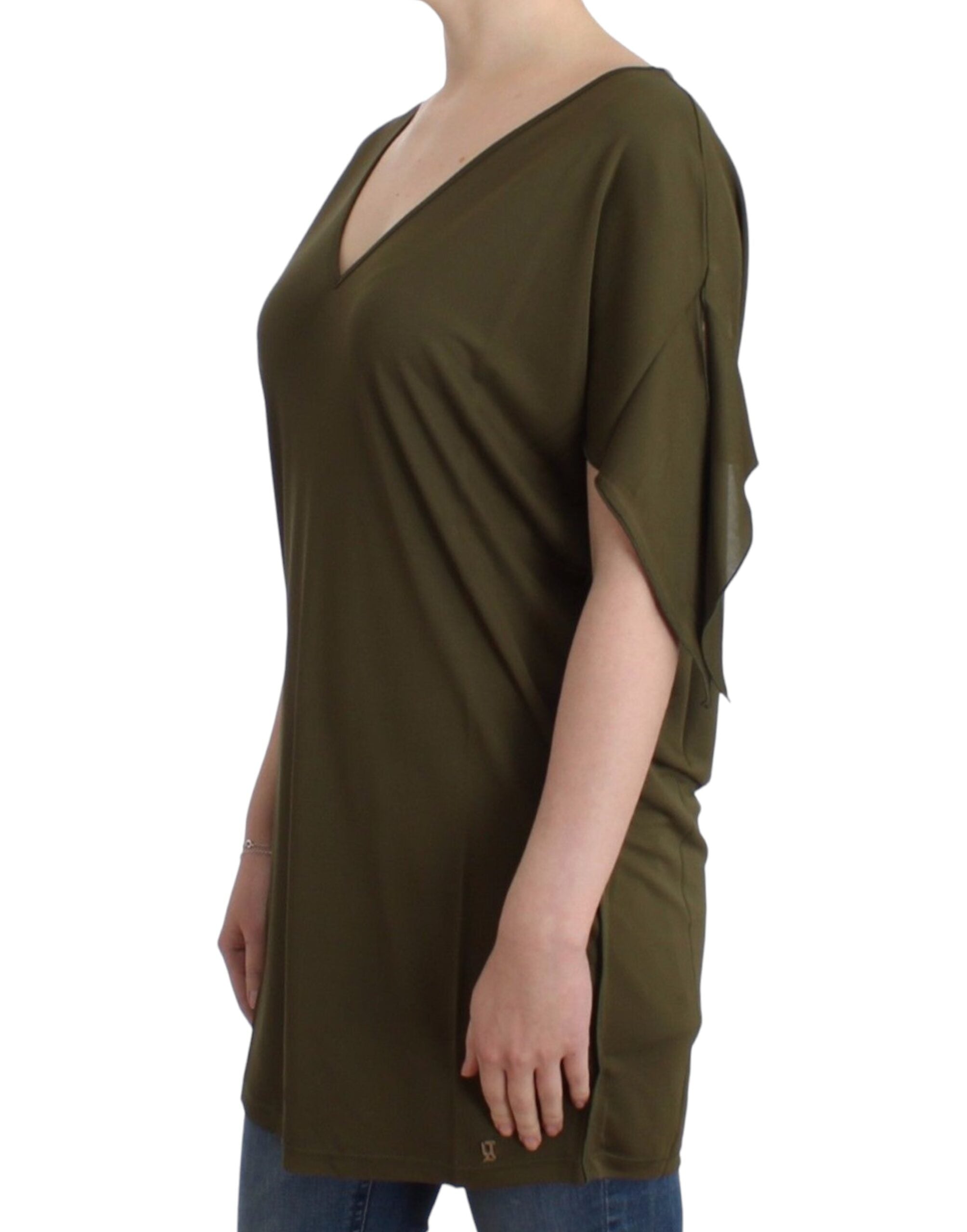 John Galliano green short-sleeved blouse top