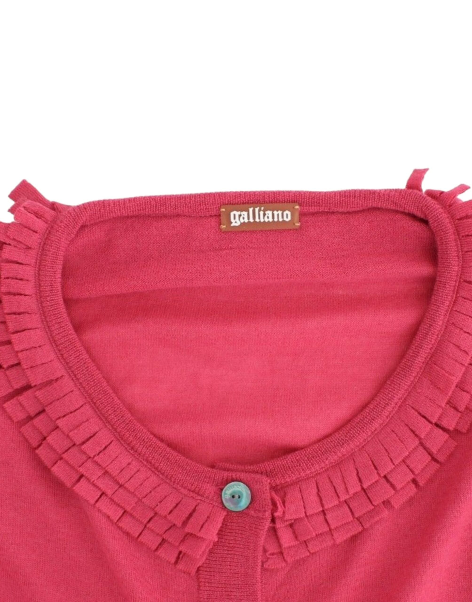 John Galliano Rosa Wollstrickjacke