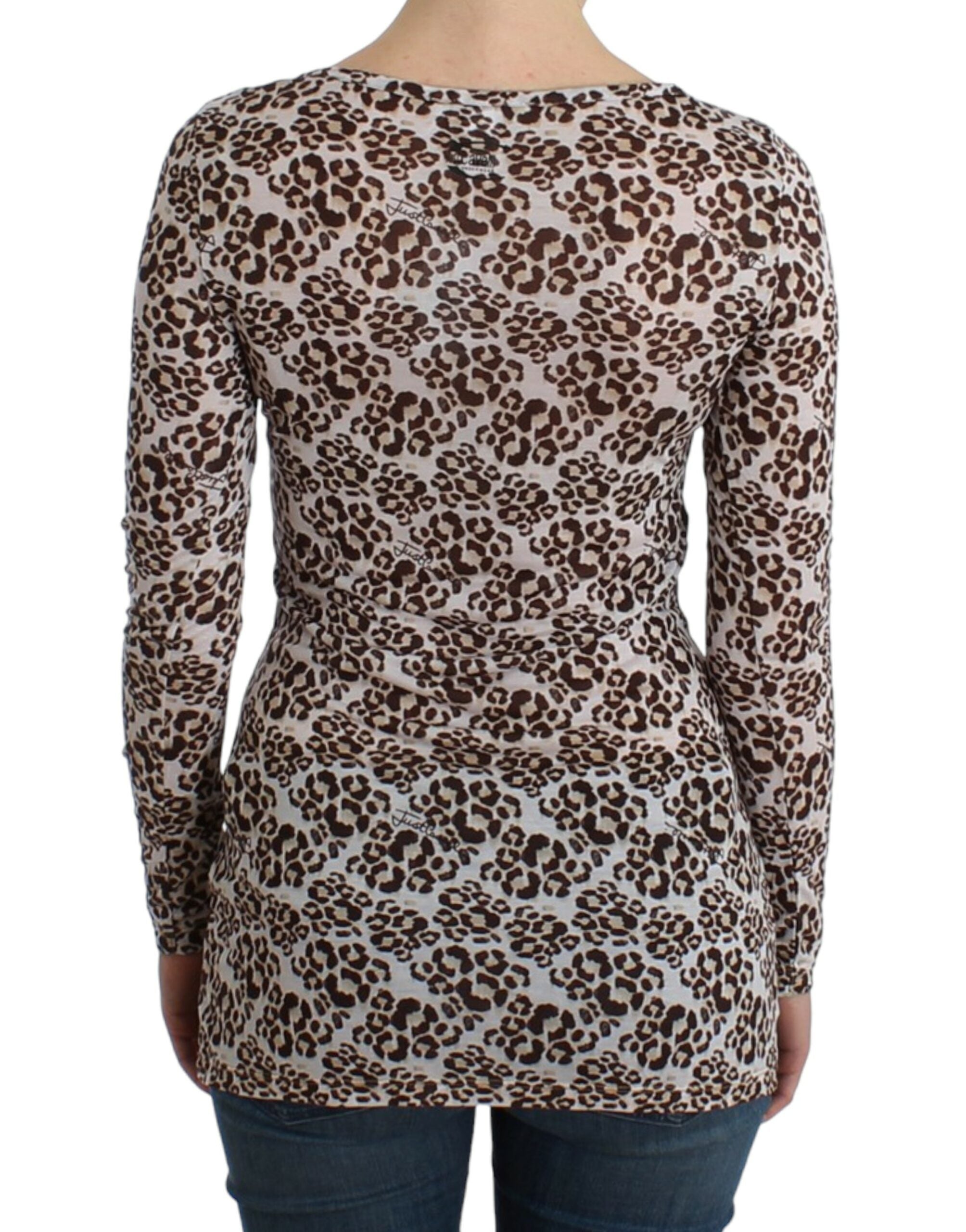 Cavalli brown long-sleeved lace top