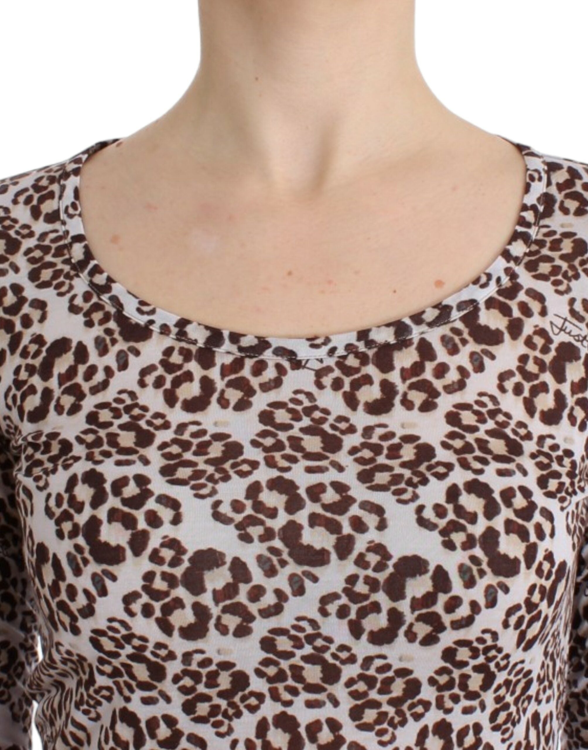 Cavalli brown long-sleeved lace top