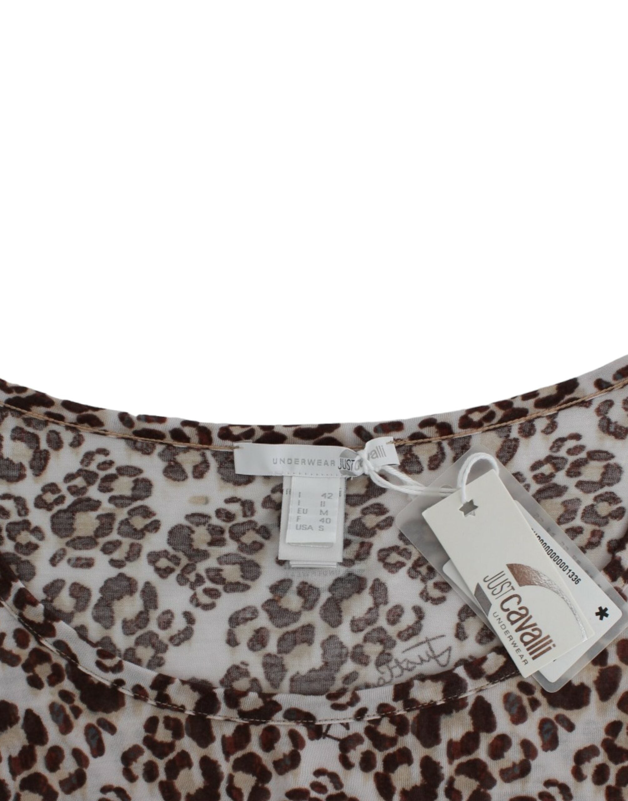 Cavalli brown long-sleeved lace top