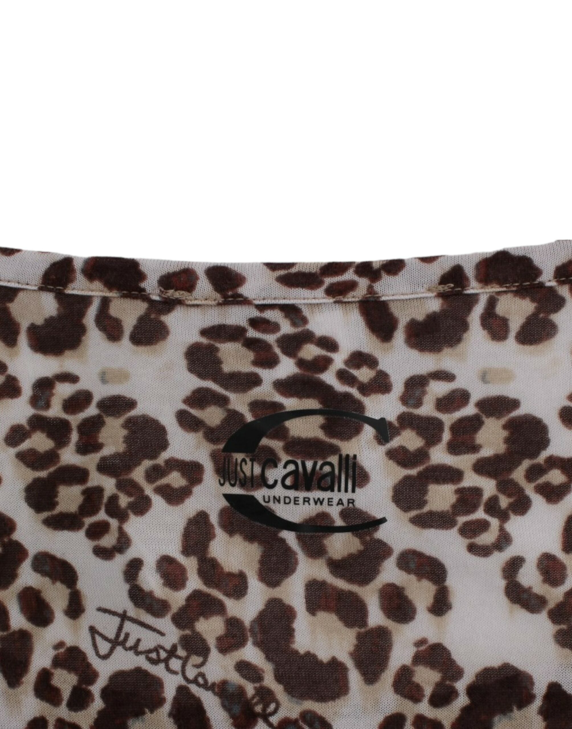 Cavalli brown long-sleeved lace top