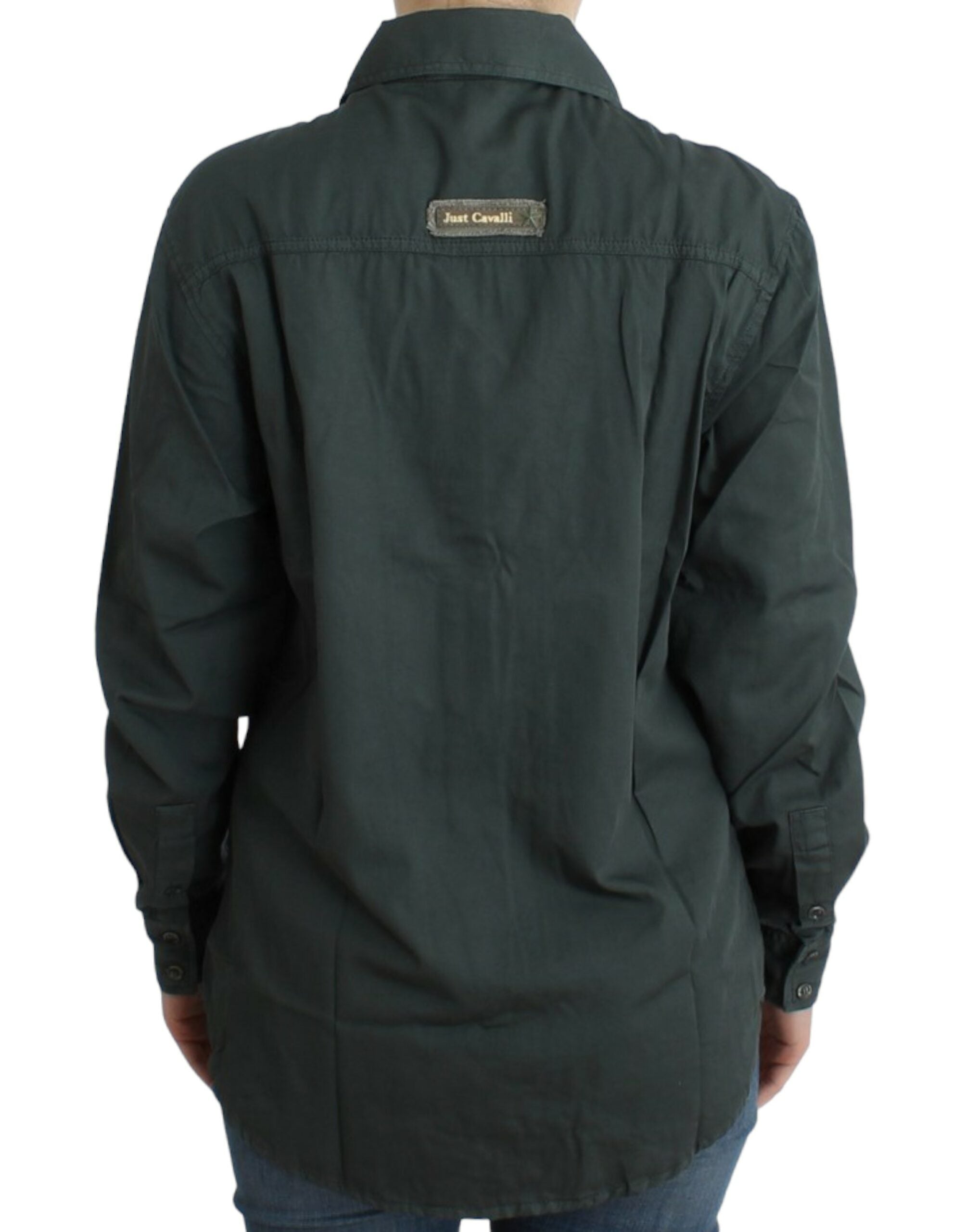 Cavalli Graues Hemd mit Knopfleiste