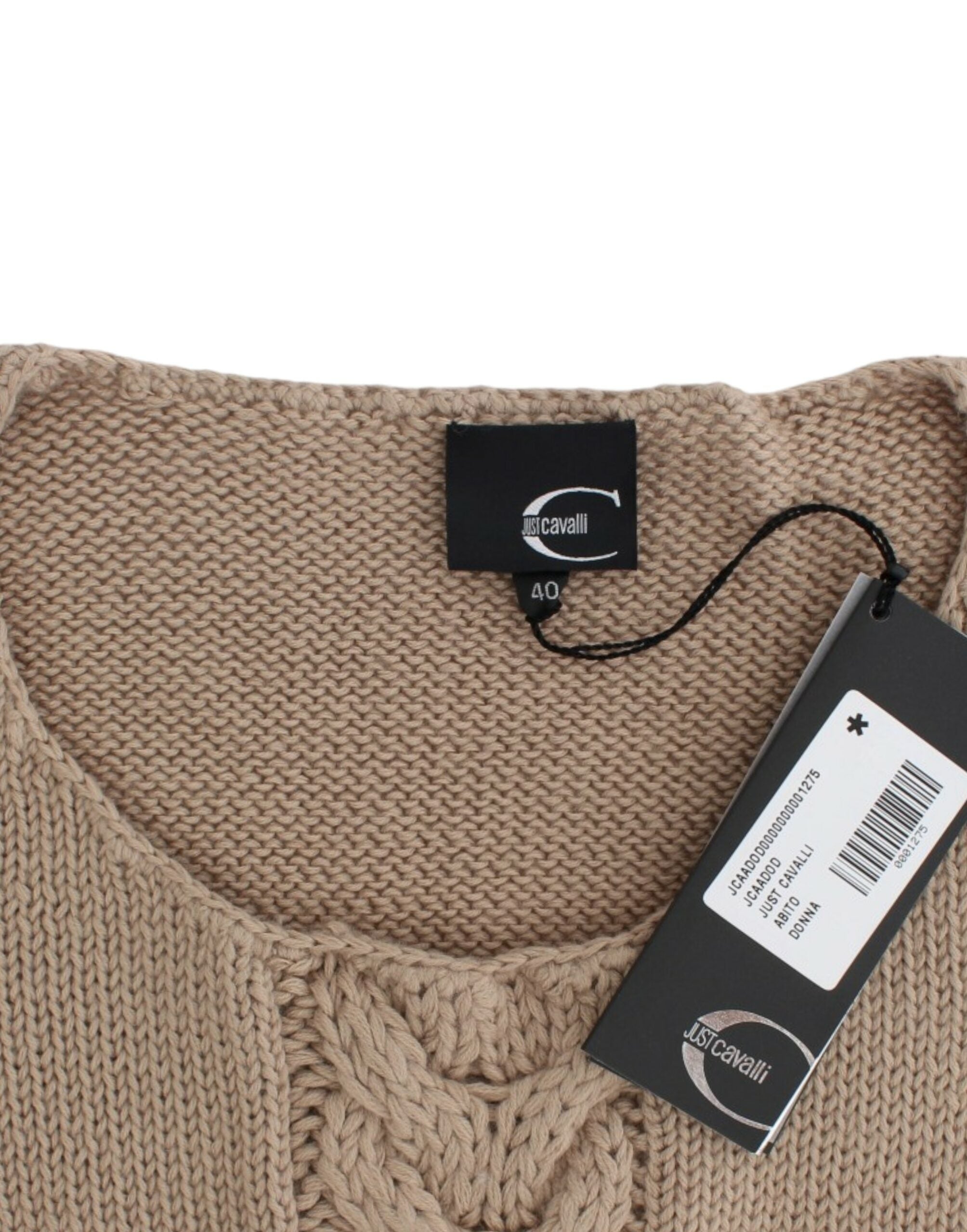 Cavalli beige knitted wool sweater