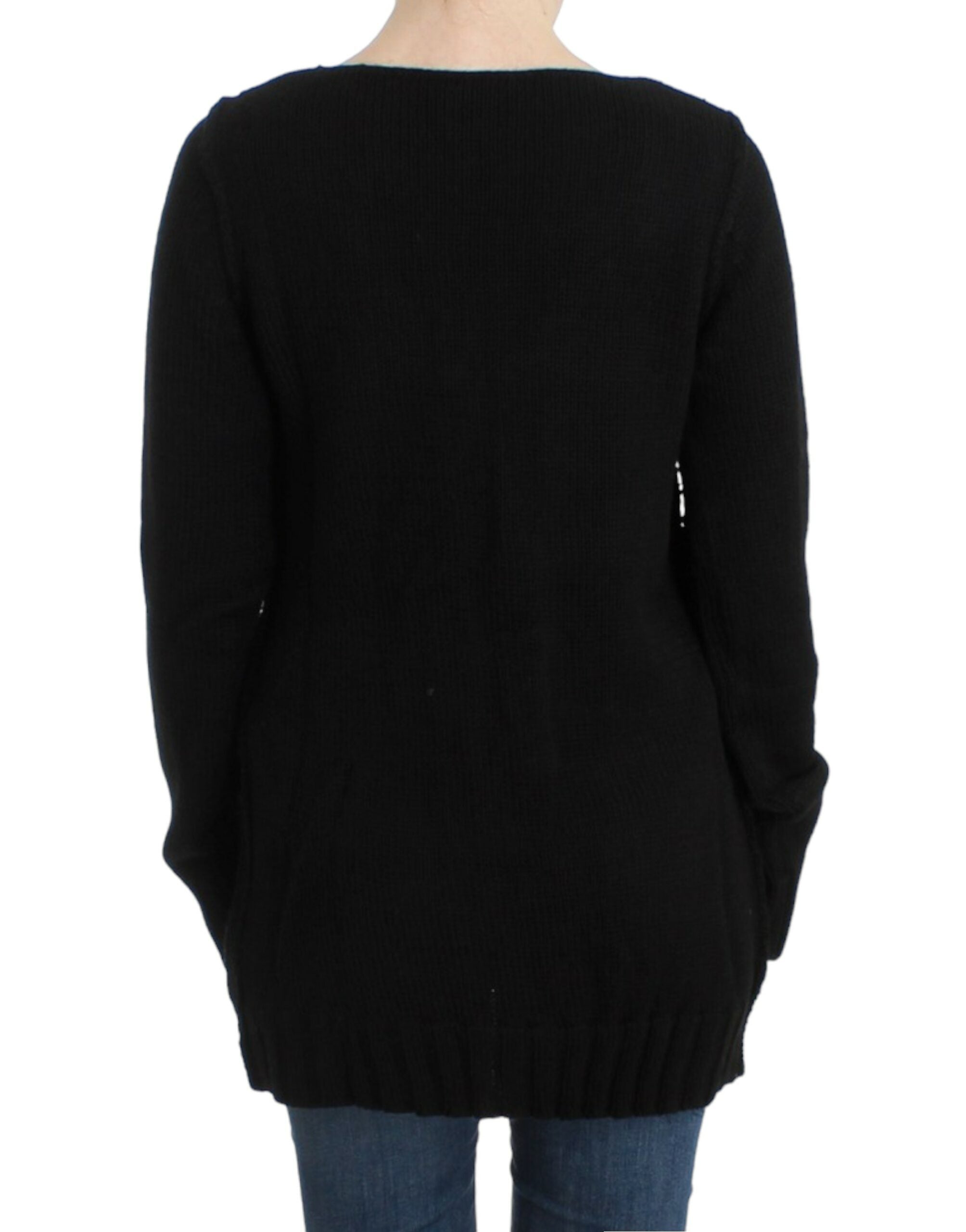Cavalli Black wool knit sweater
