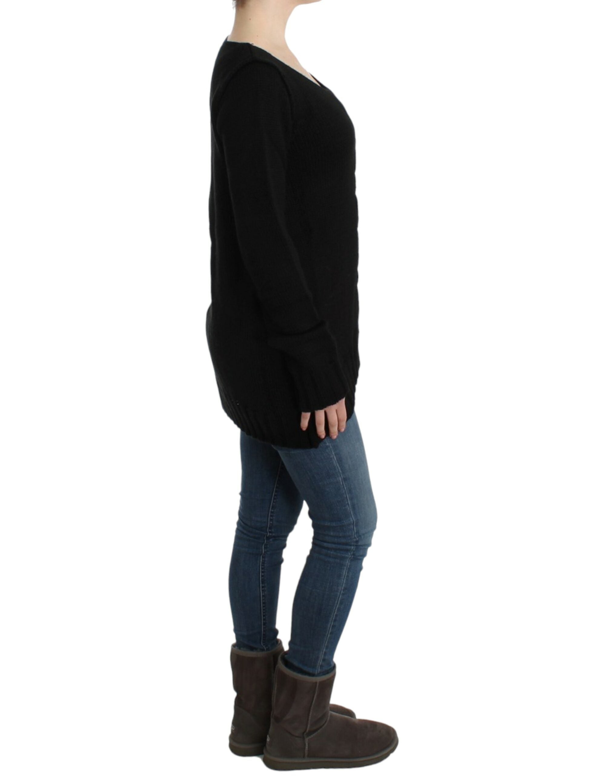 Cavalli Black wool knit sweater