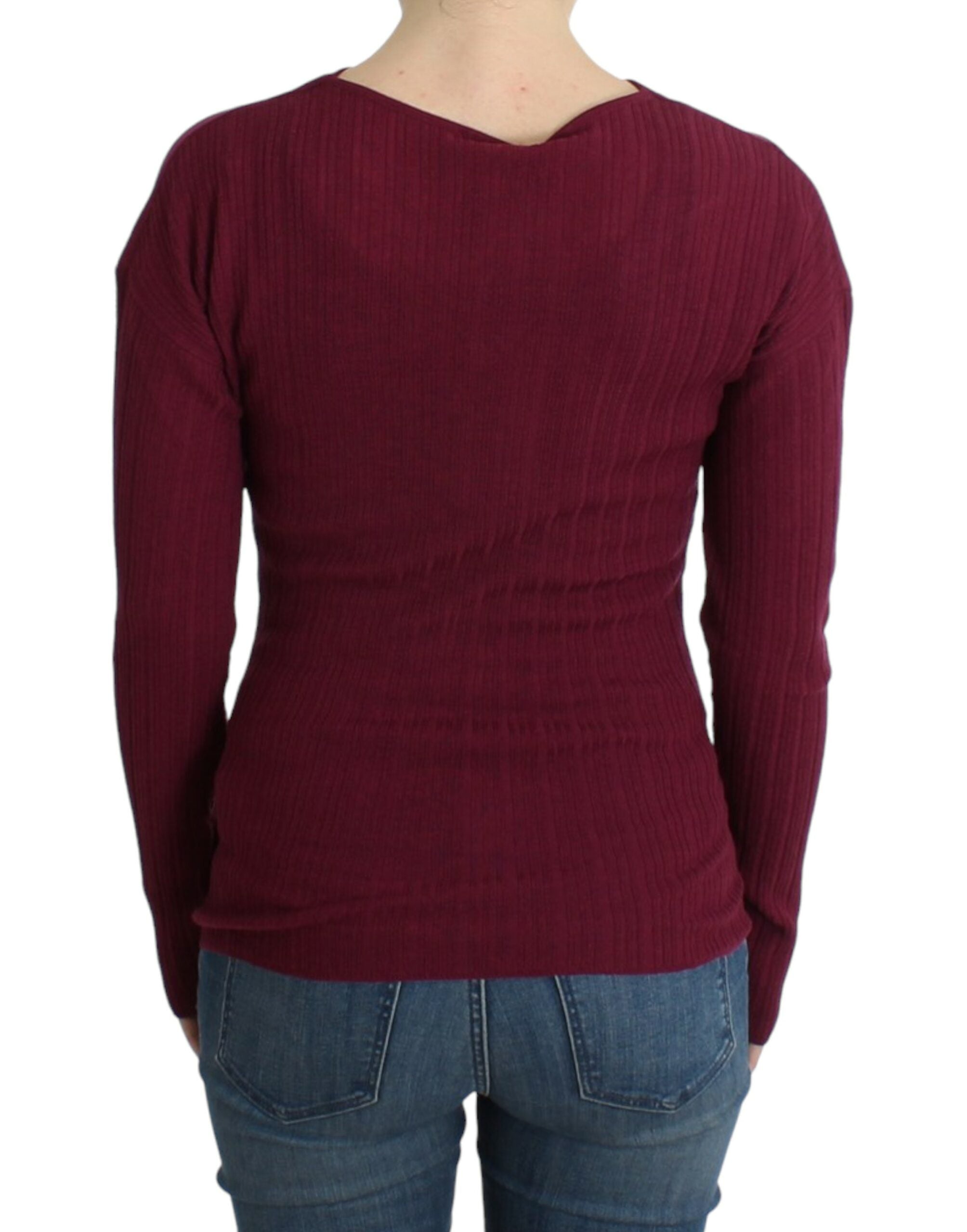 Cavalli Purple wool knit sweater