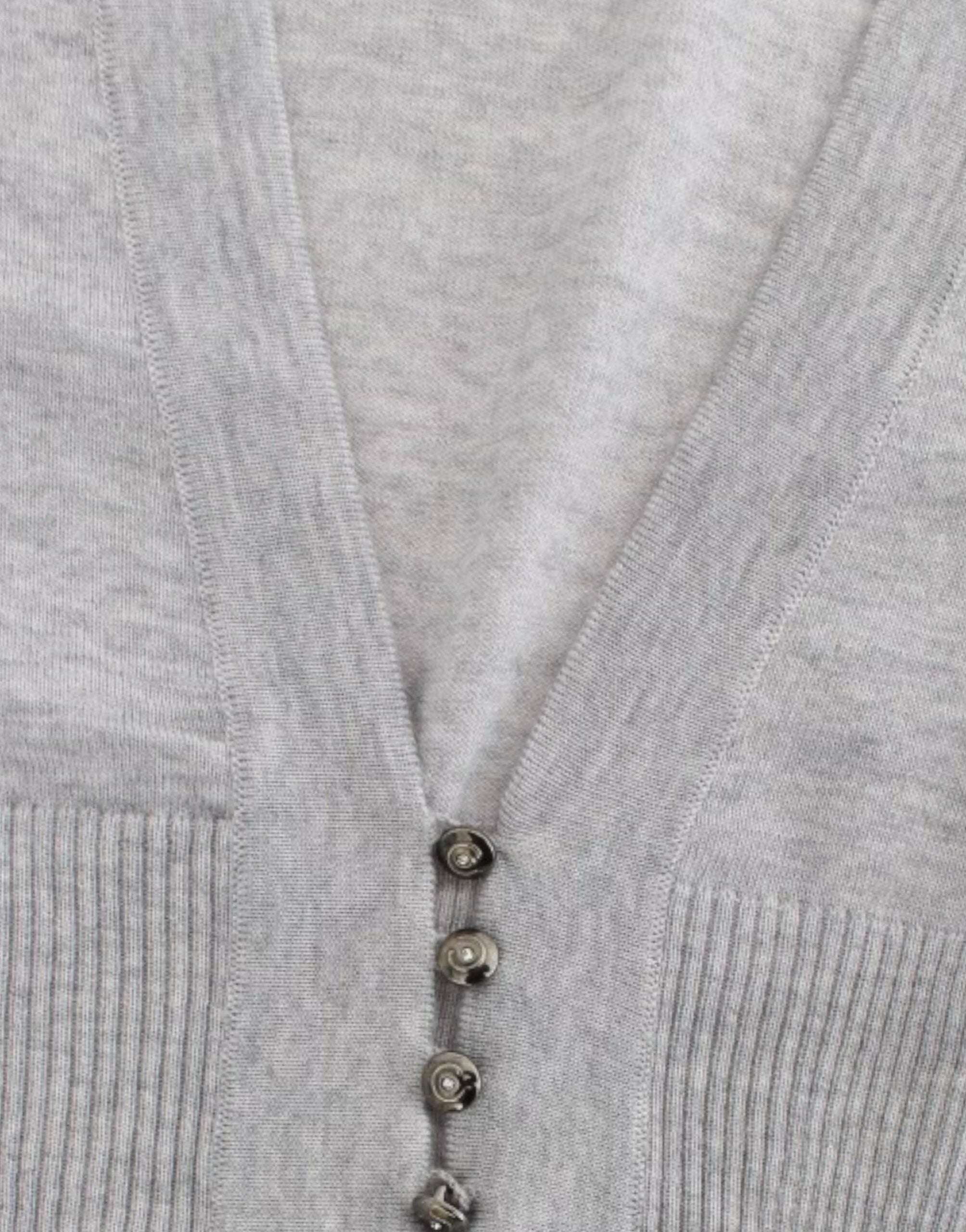Cavalli grey wool short cardigan