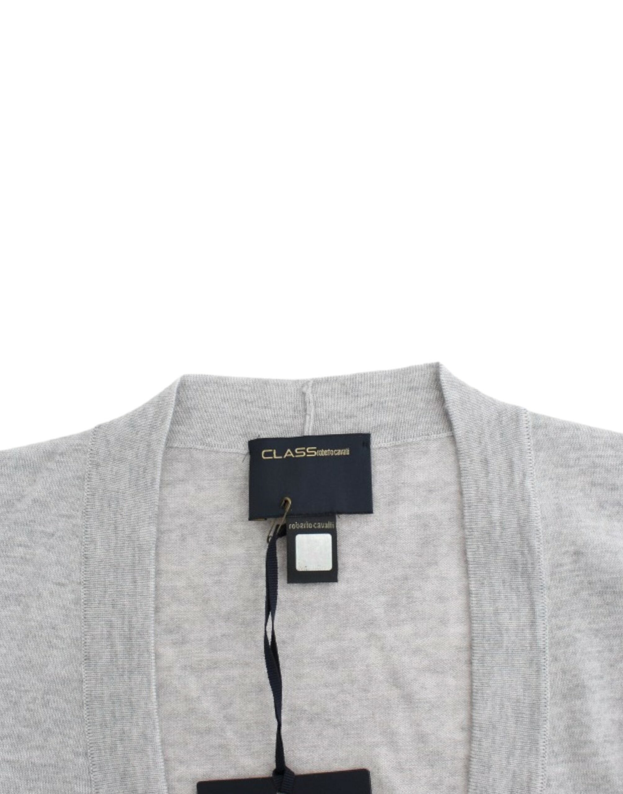 Cavalli grey wool short cardigan