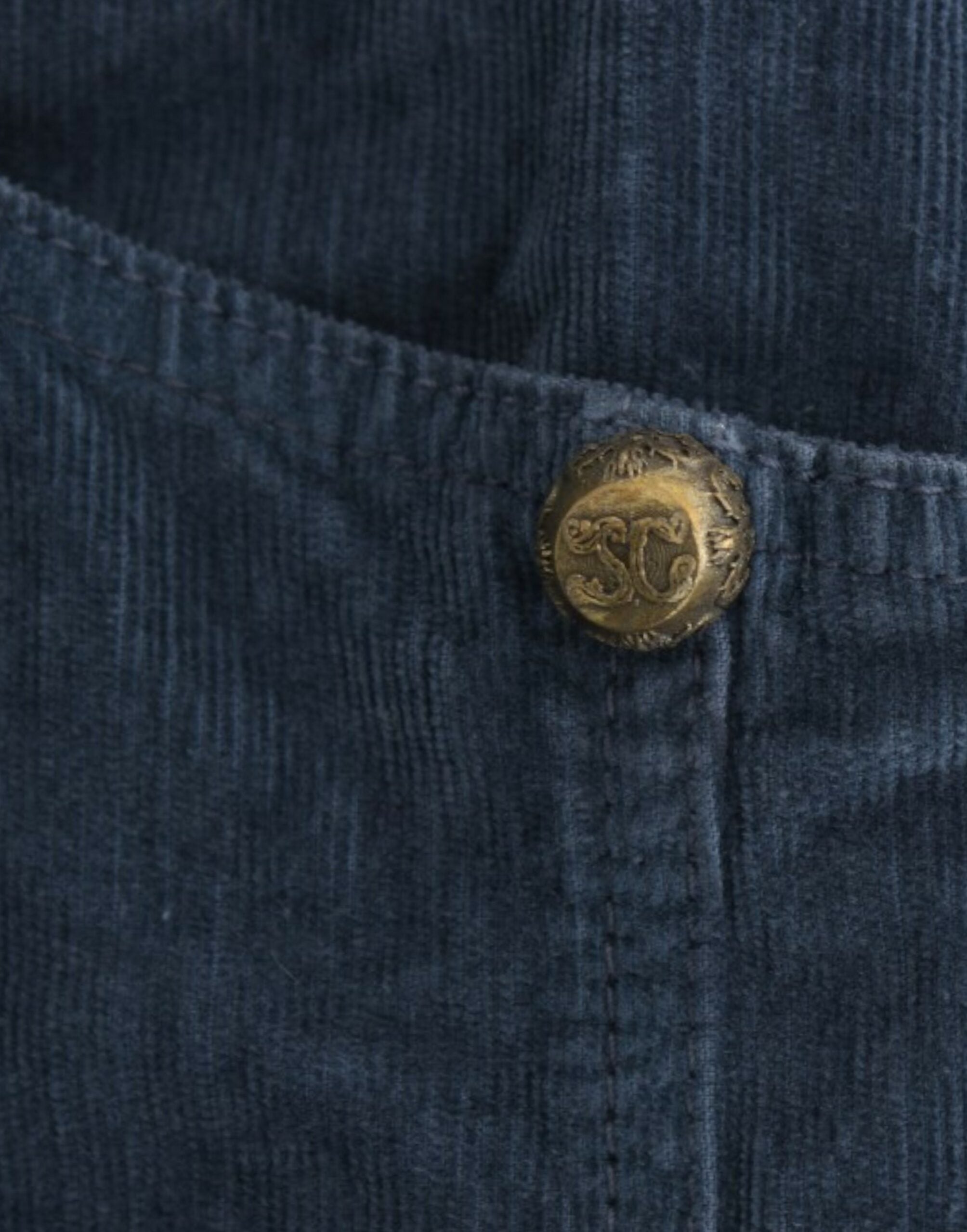 Cavalli Blauer Bleistiftrock aus Kord