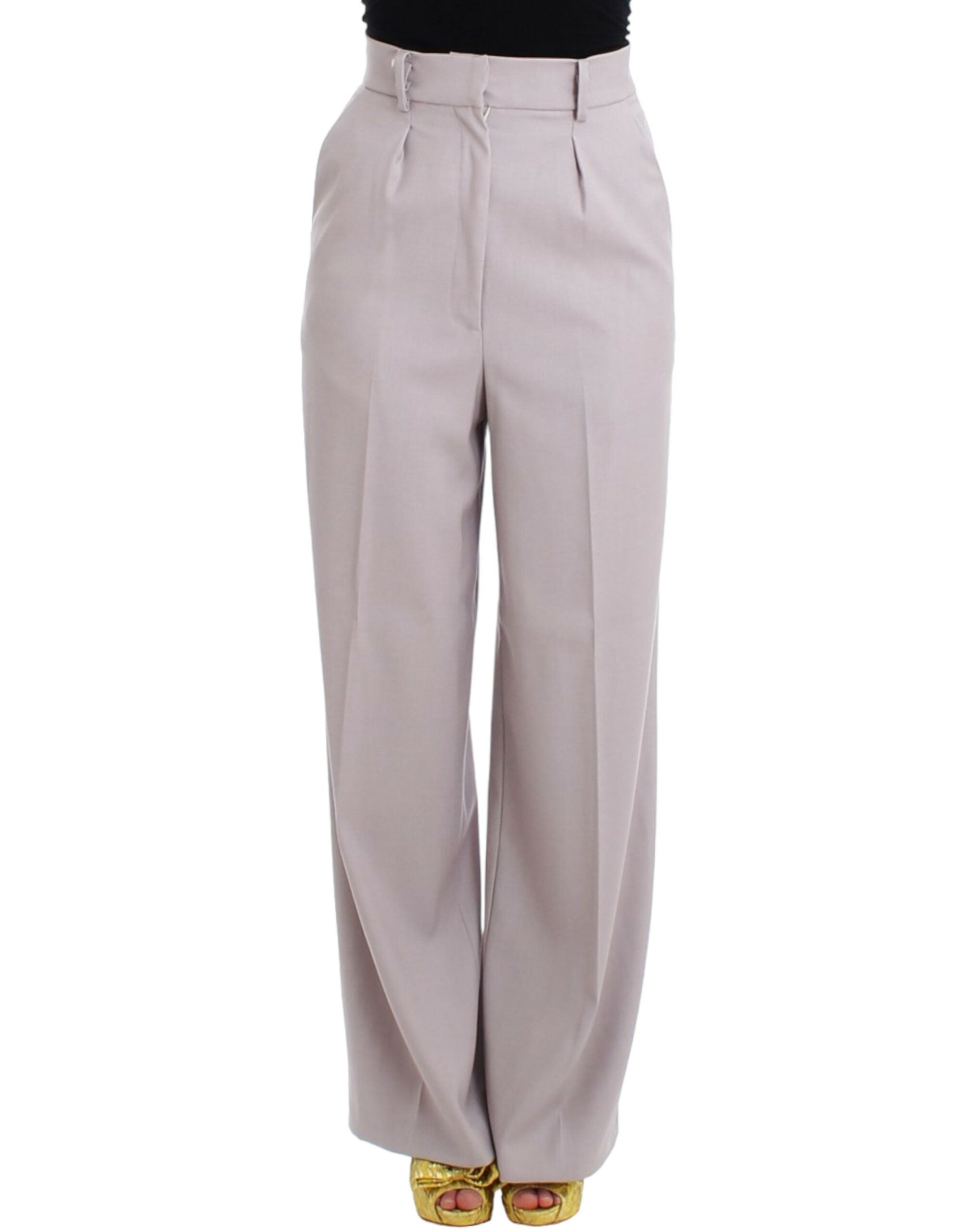 Cavalli grey high-waisted trousers