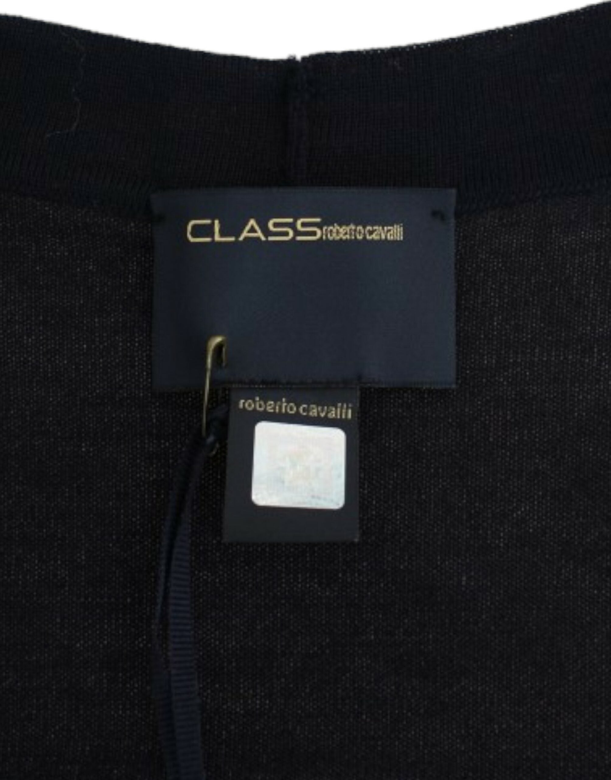 Cavalli Blaue Strickjacke aus Wolle, kurz geschnitten