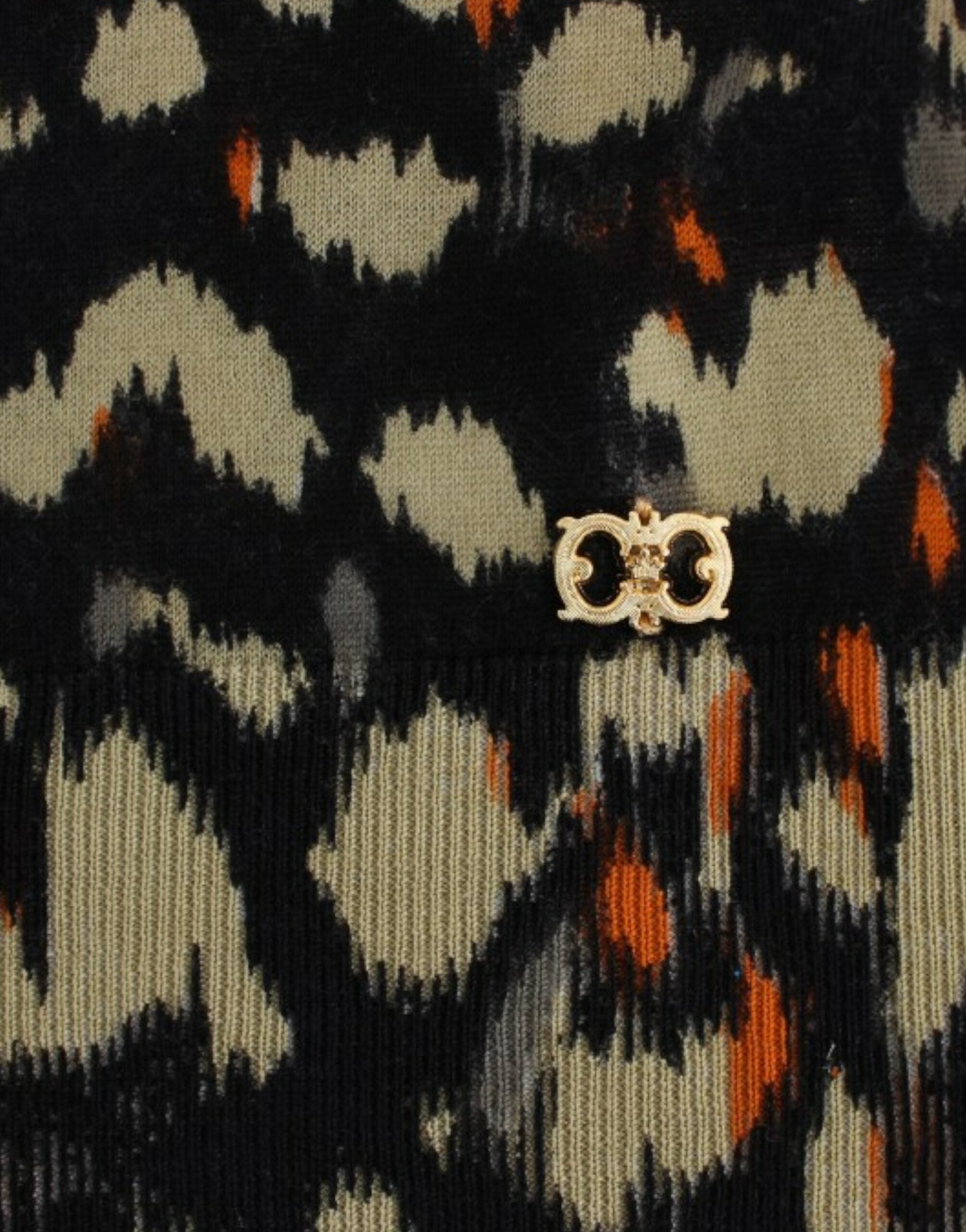 Cavalli Multicolor Wollpullover mit V-Ausschnitt