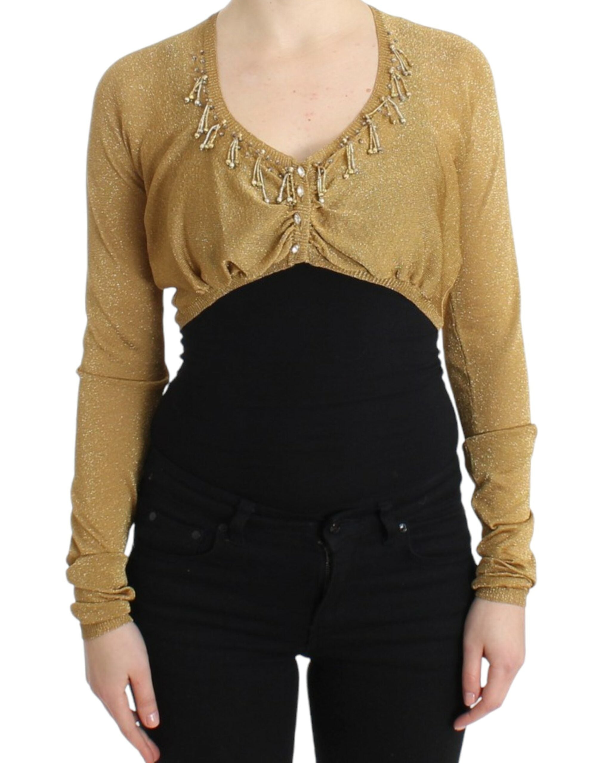 Cavalli Gold-Tone Embellished Shrug