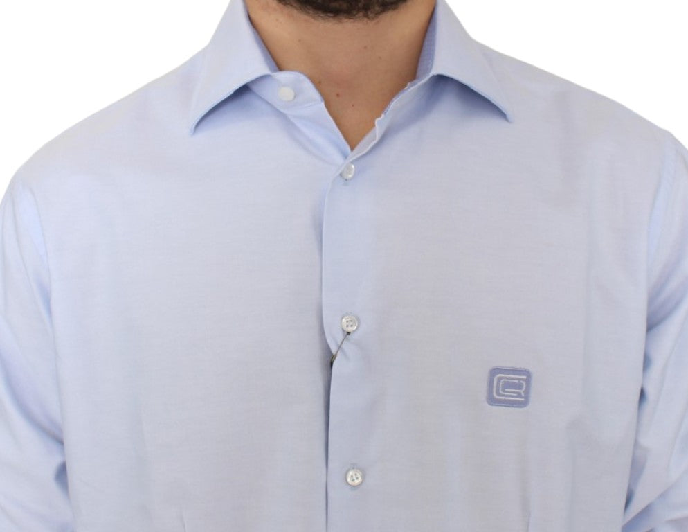 Cavalli Light Blue Cotton Shirt