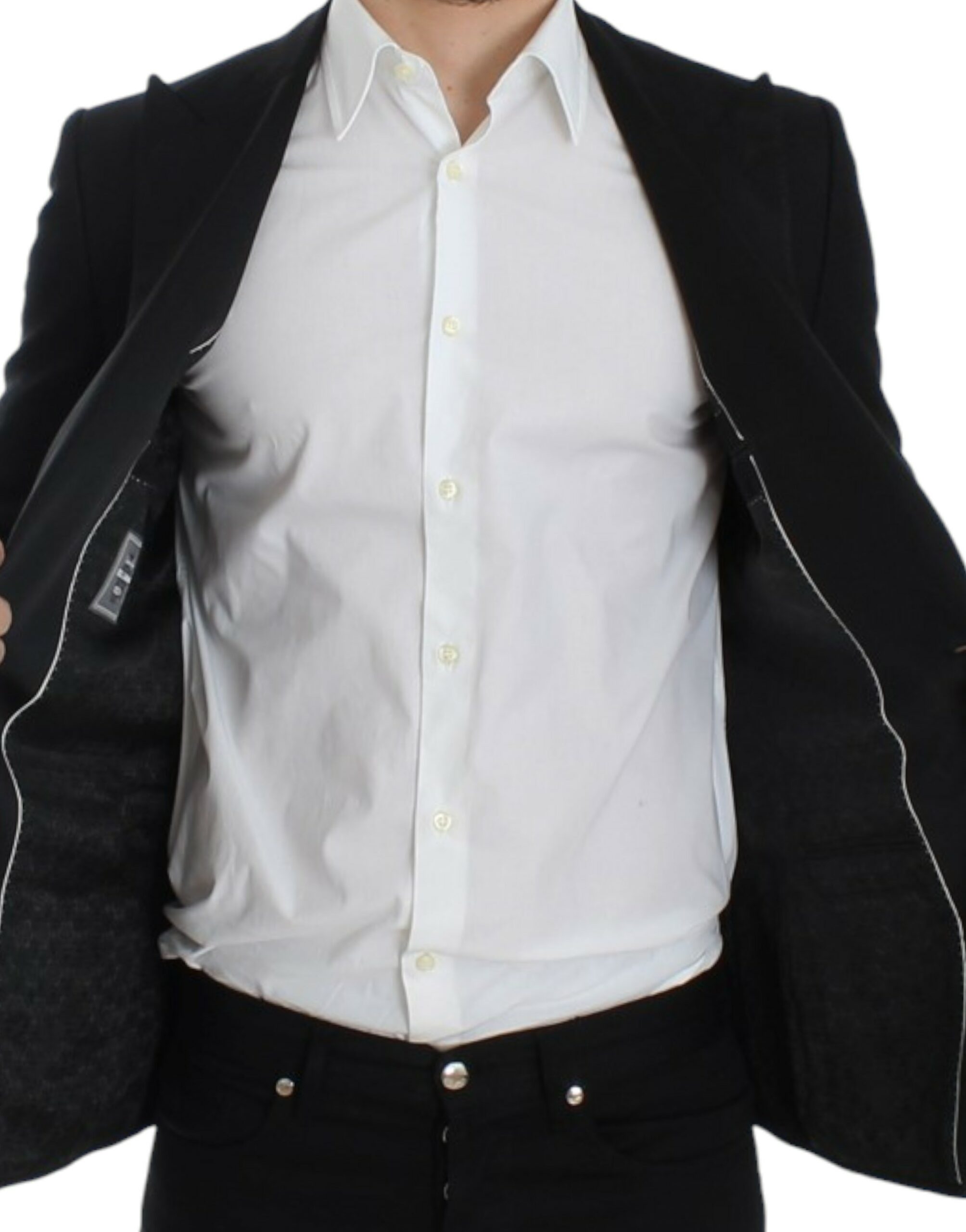 Dolce & Gabbana SICILIA Blazer aus schwarzer Wollseide