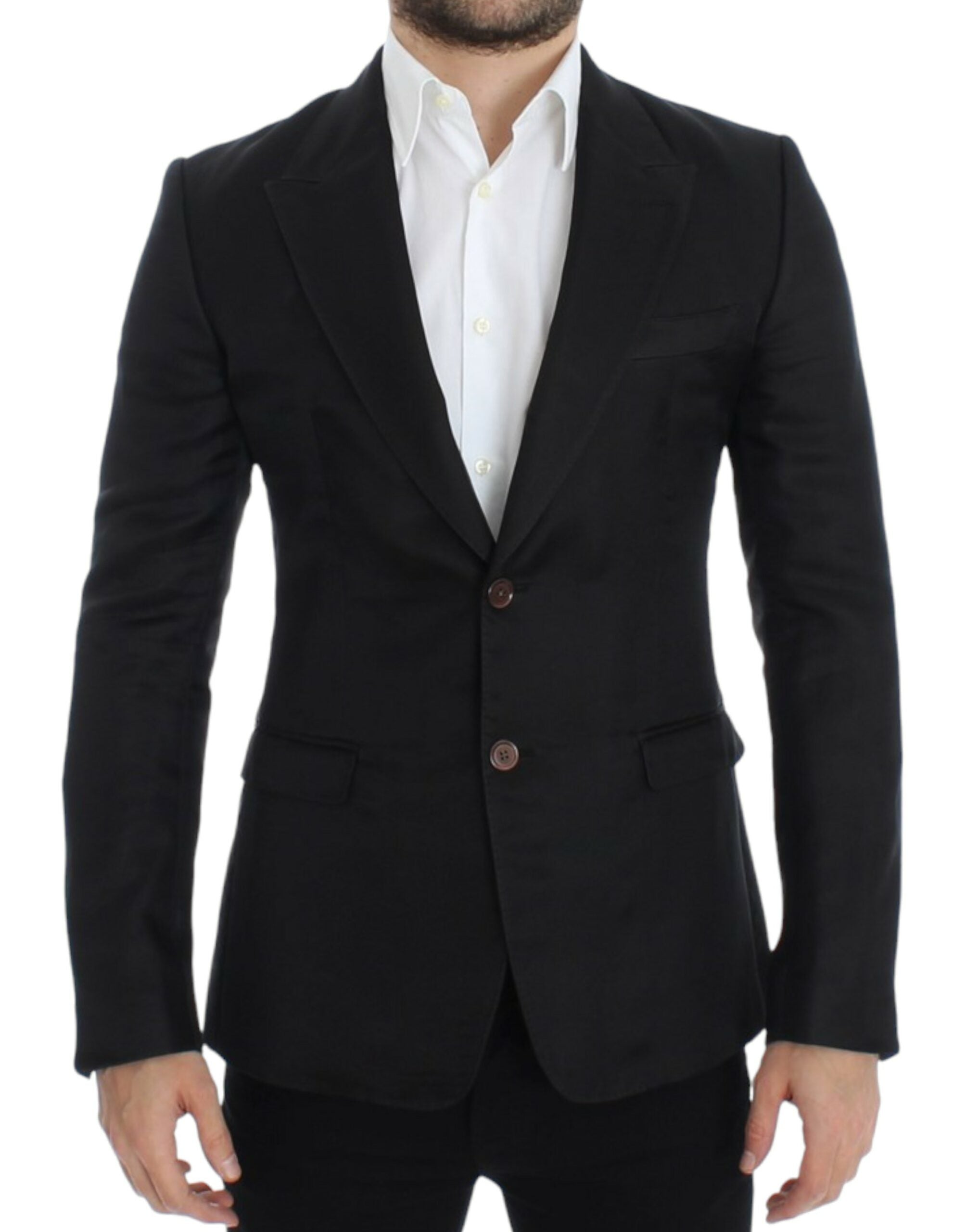 Dolce &amp; Gabbana black slim-fit silk blazer