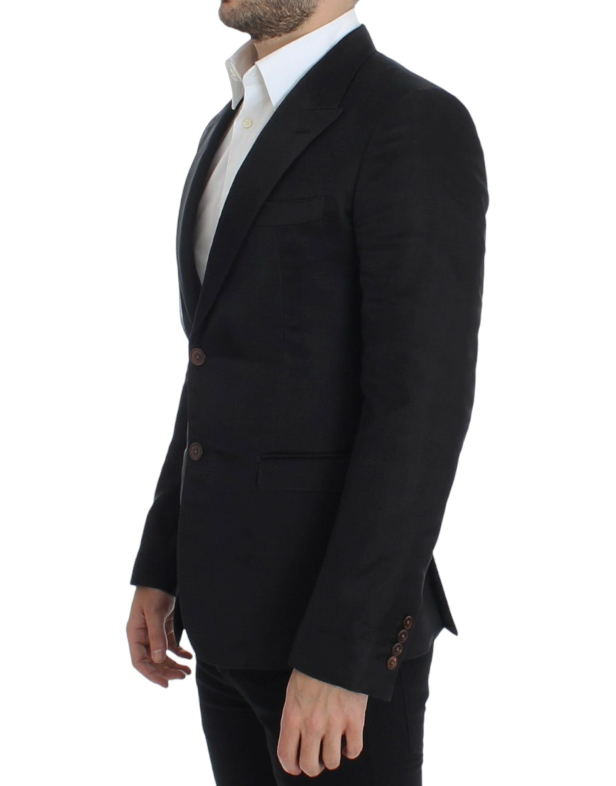 Dolce &amp; Gabbana black slim-fit silk blazer