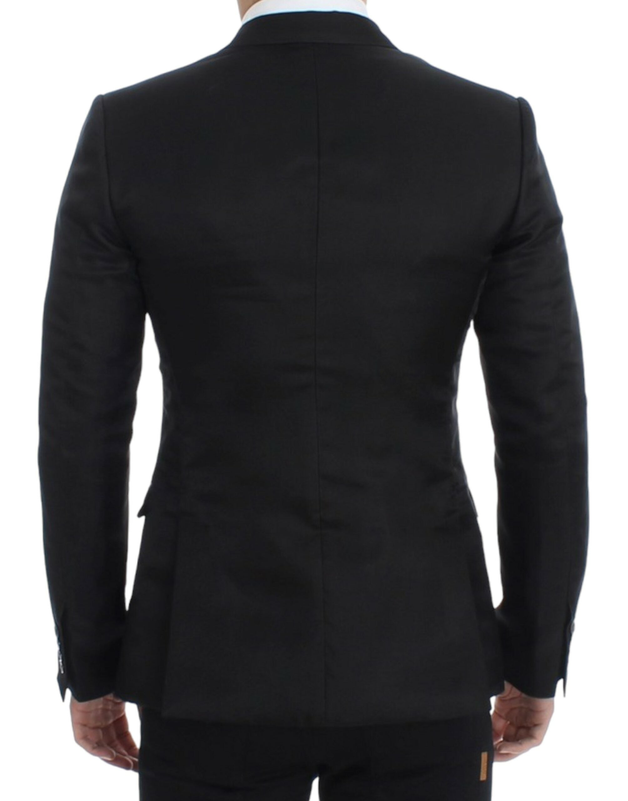 Dolce & Gabbana Schwarzer schmal geschnittener Seidenblazer