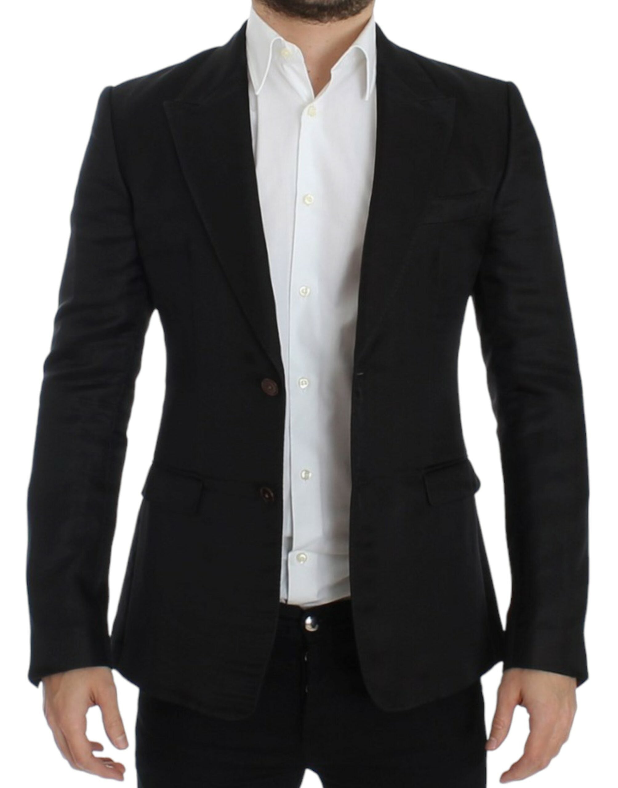 Dolce & Gabbana Schwarzer schmal geschnittener Seidenblazer