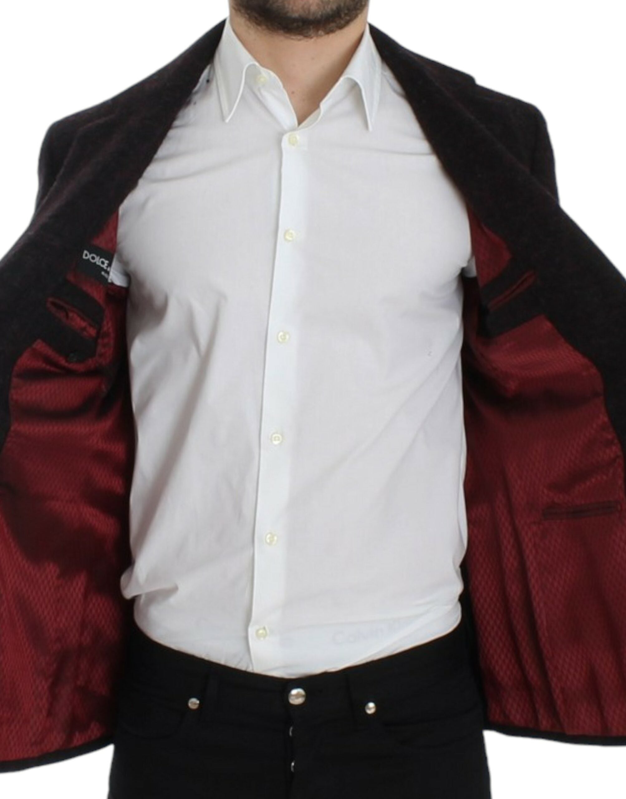 Dolce & Gabbana Bordeaux Alpaga Blazer mit zwei Knöpfen