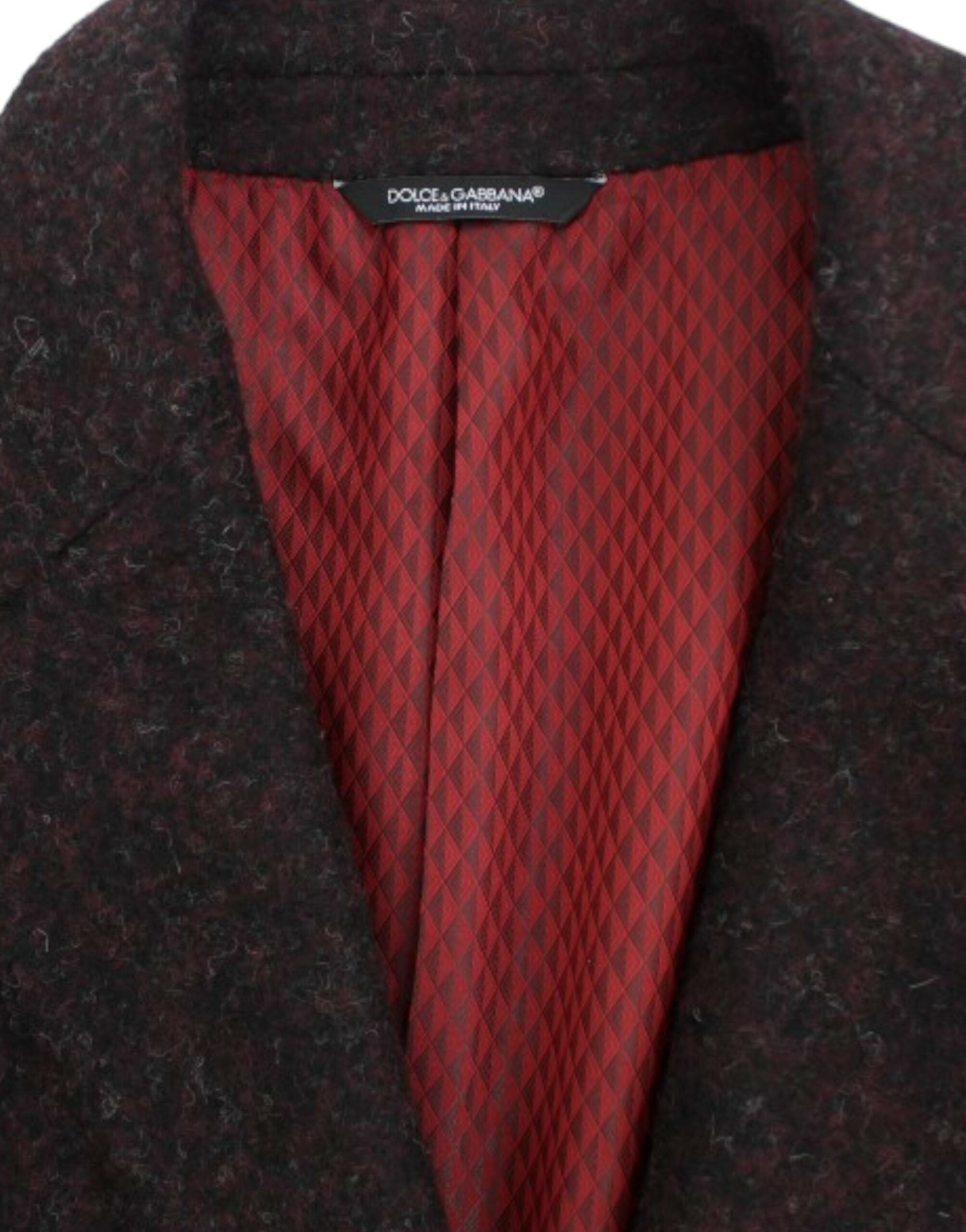 Dolce & Gabbana Bordeaux Alpaga Blazer mit zwei Knöpfen