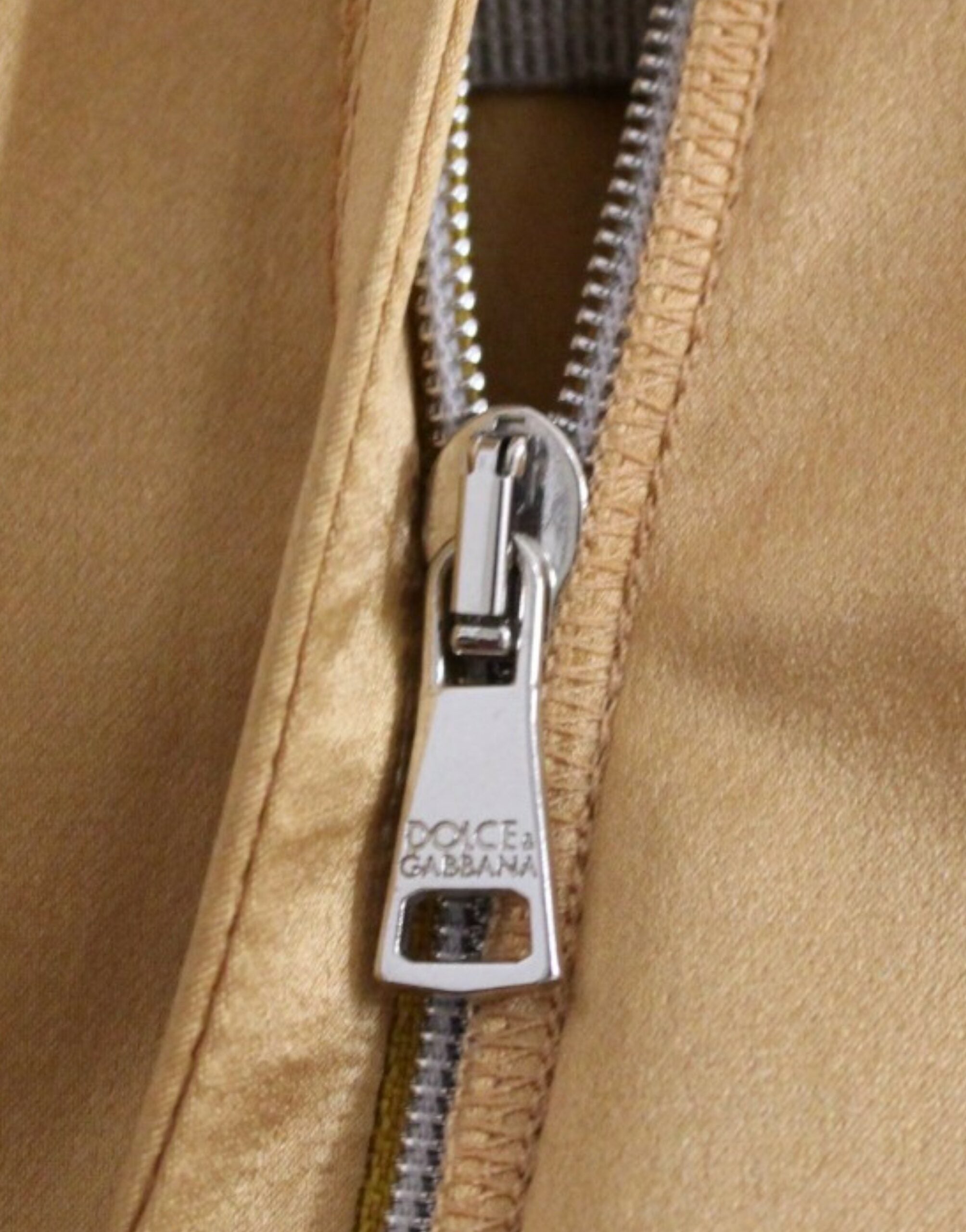 Dolce &amp; Gabbana bronze silk sheath dress