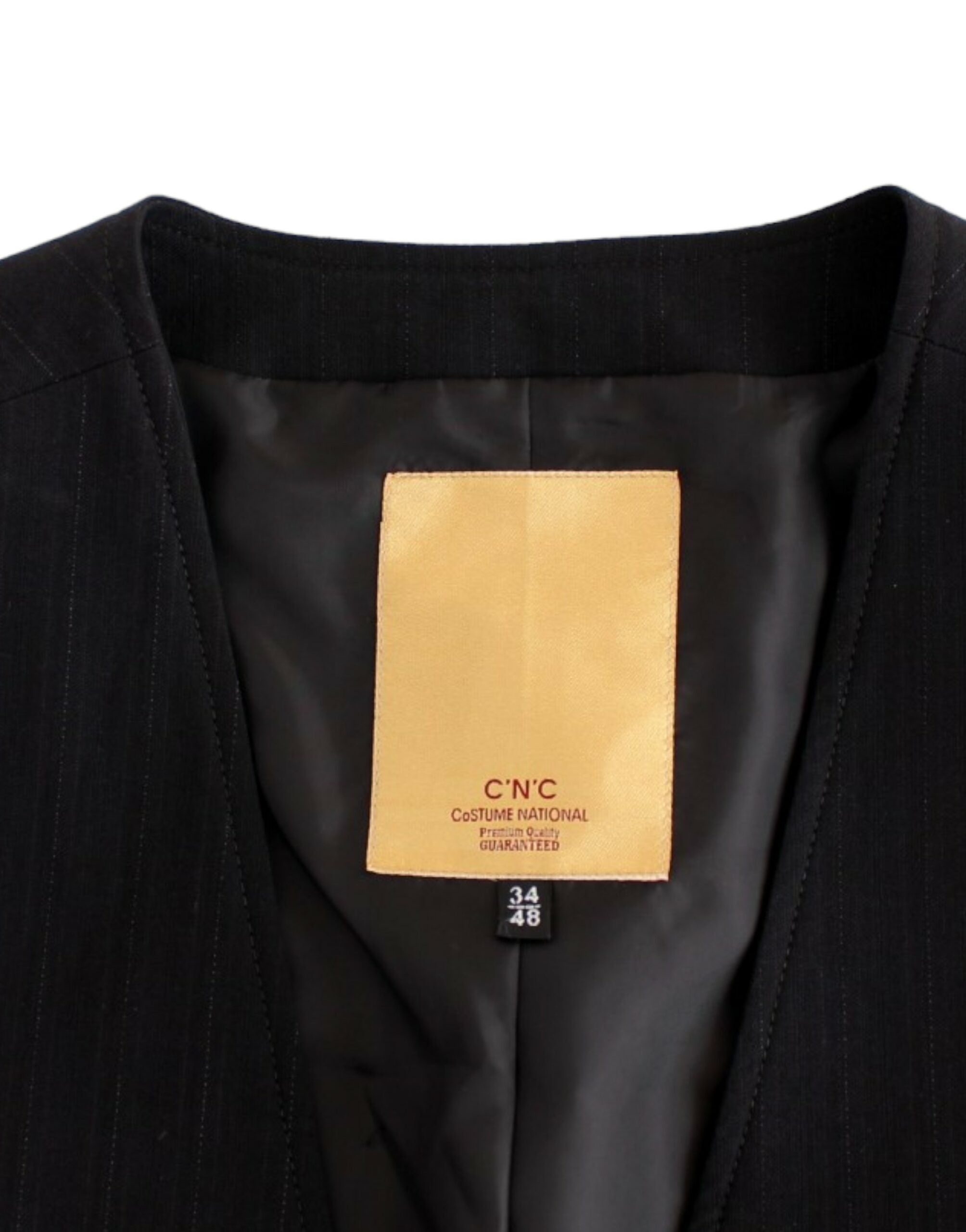 Costume National Schwarz gestreifte Freizeitweste aus Baumwolle