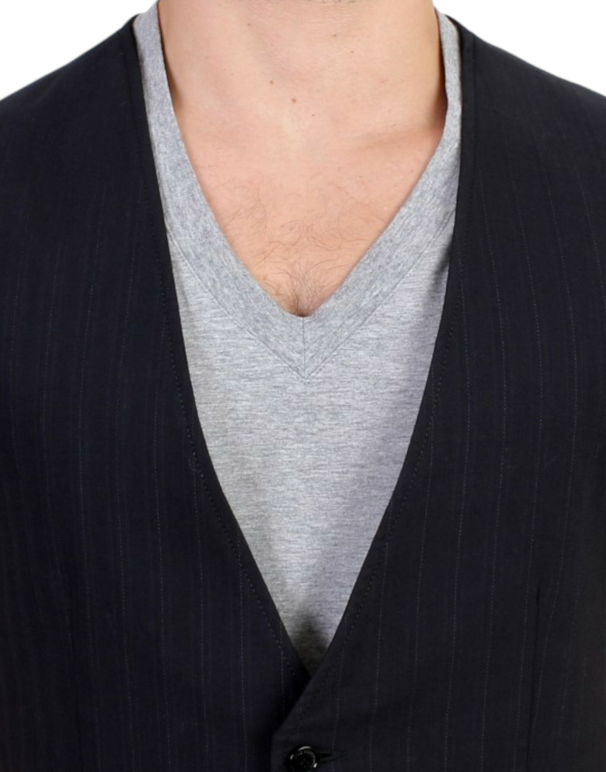 Costume National Schwarz gestreifte Freizeitweste aus Baumwolle