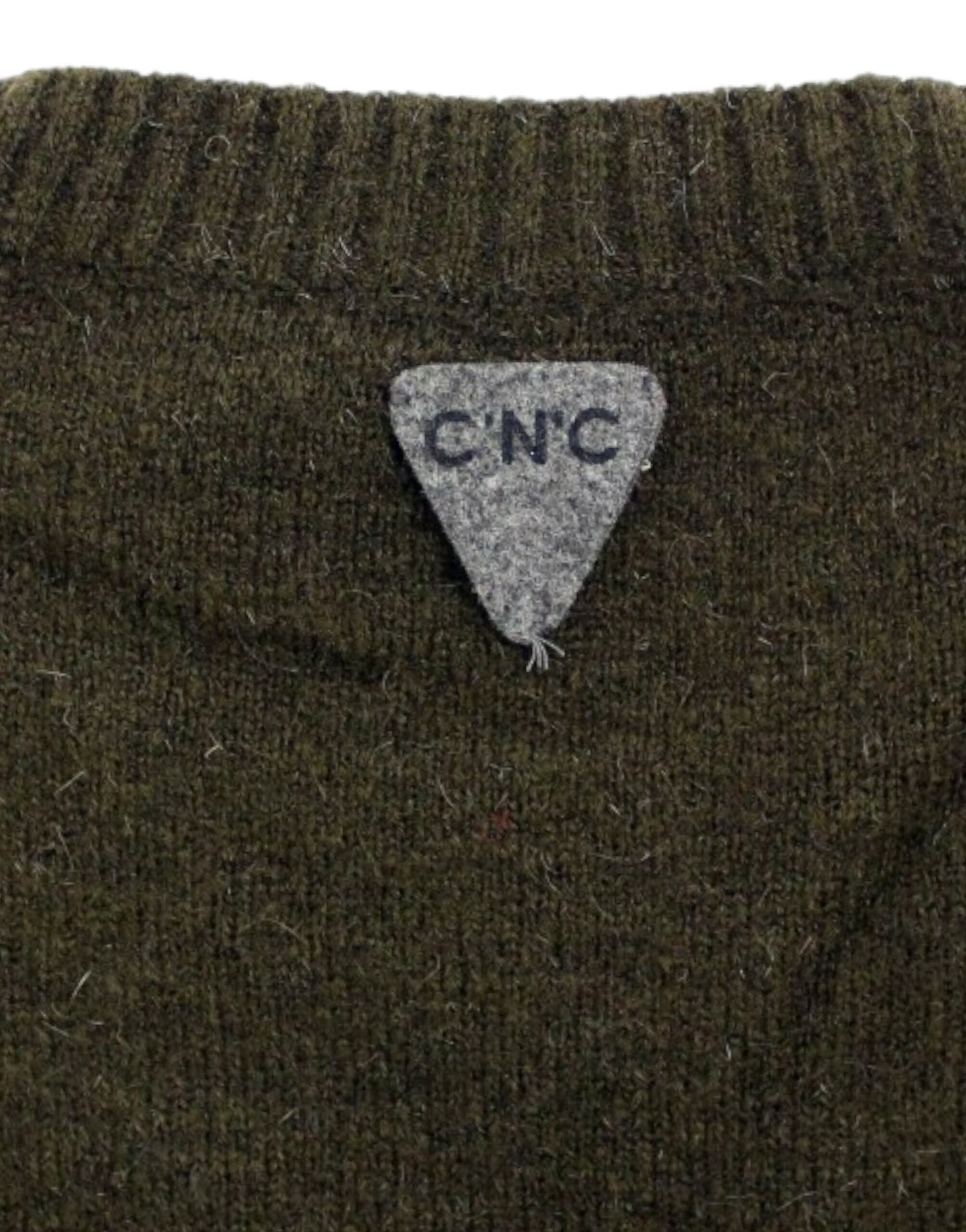 Costume National Braun gestreifter Pullover mit Rundhalsausschnitt