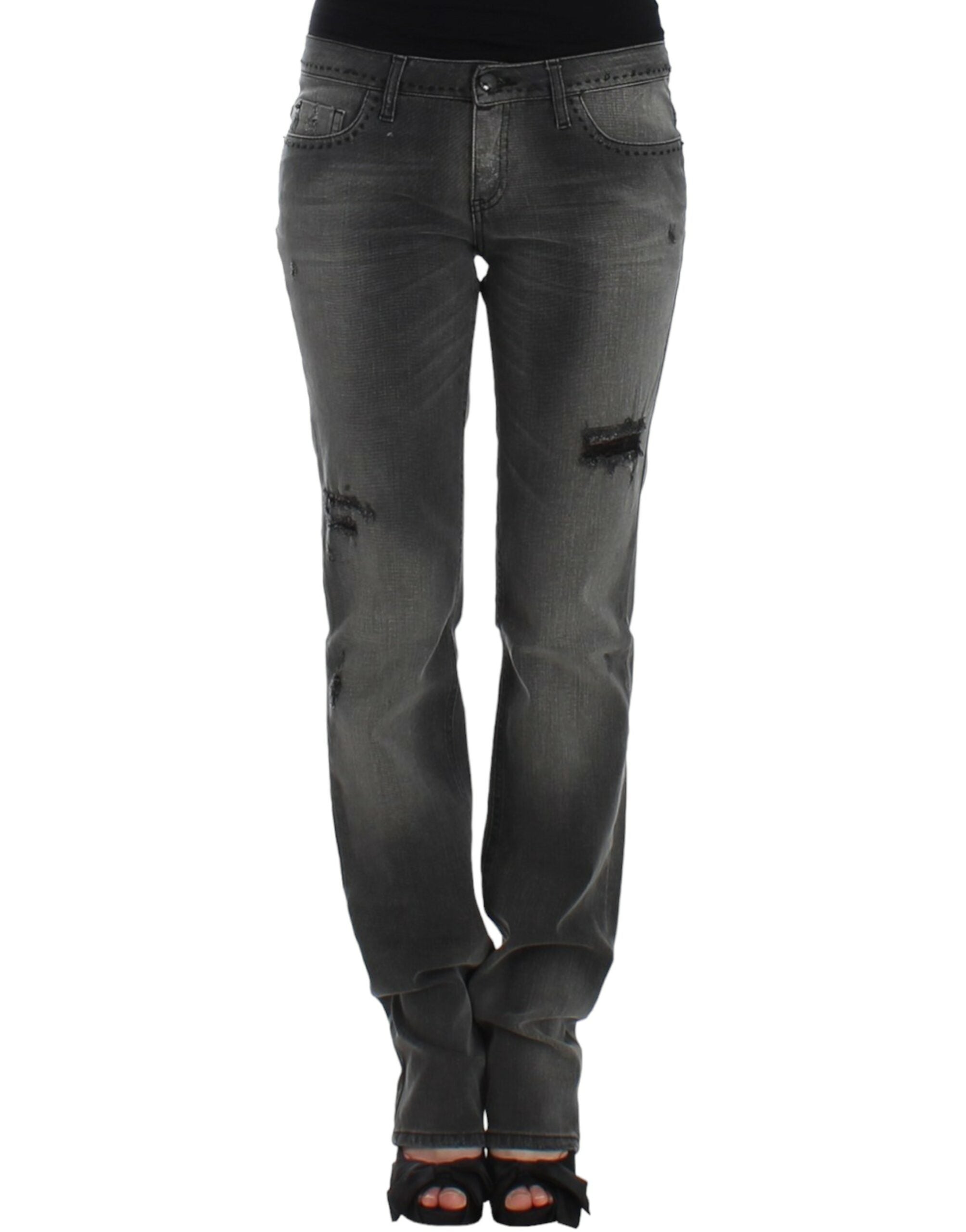 Costume National Graue Jeans mit geradem Bein