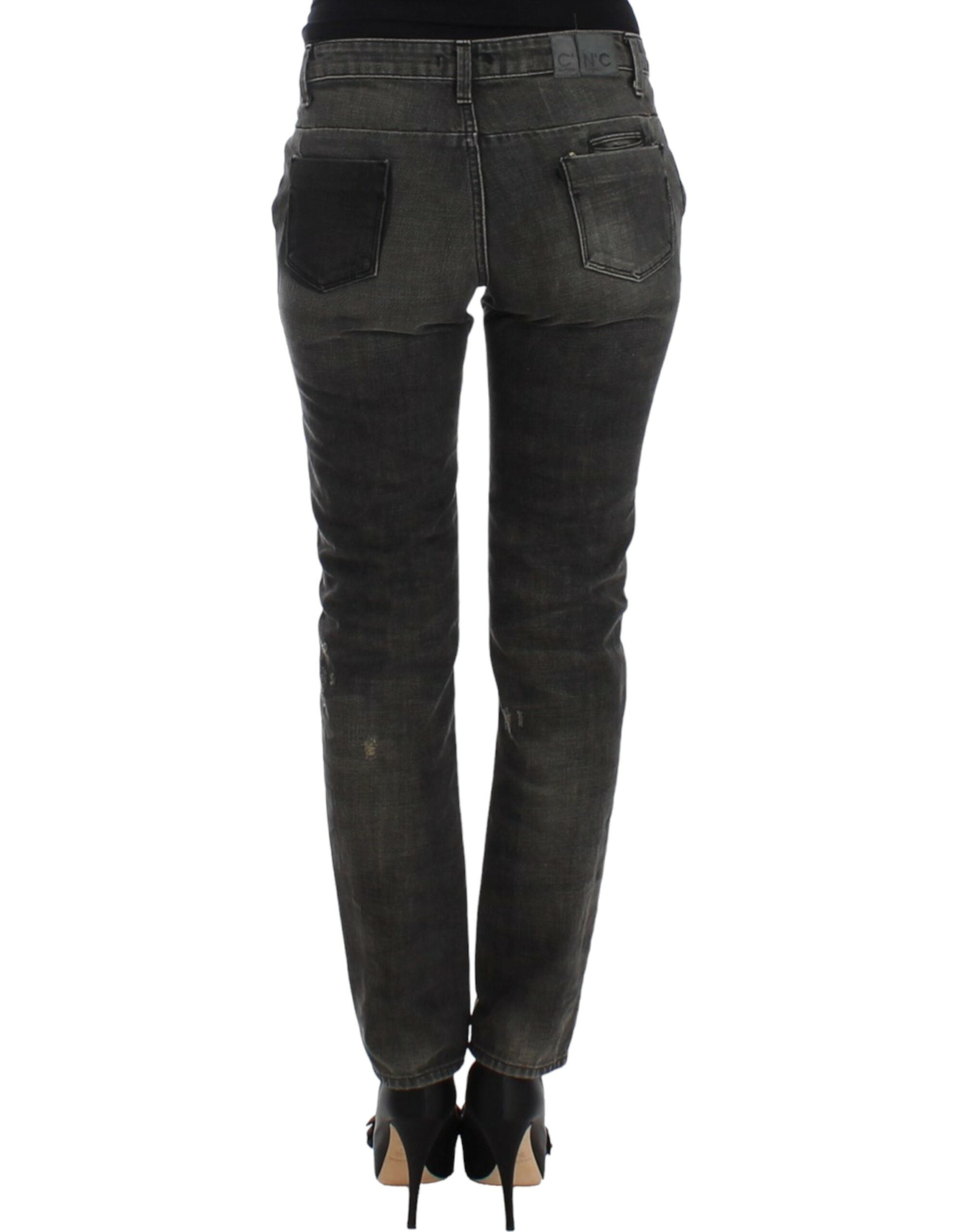 Costume National Graue Jeans im Used-Look