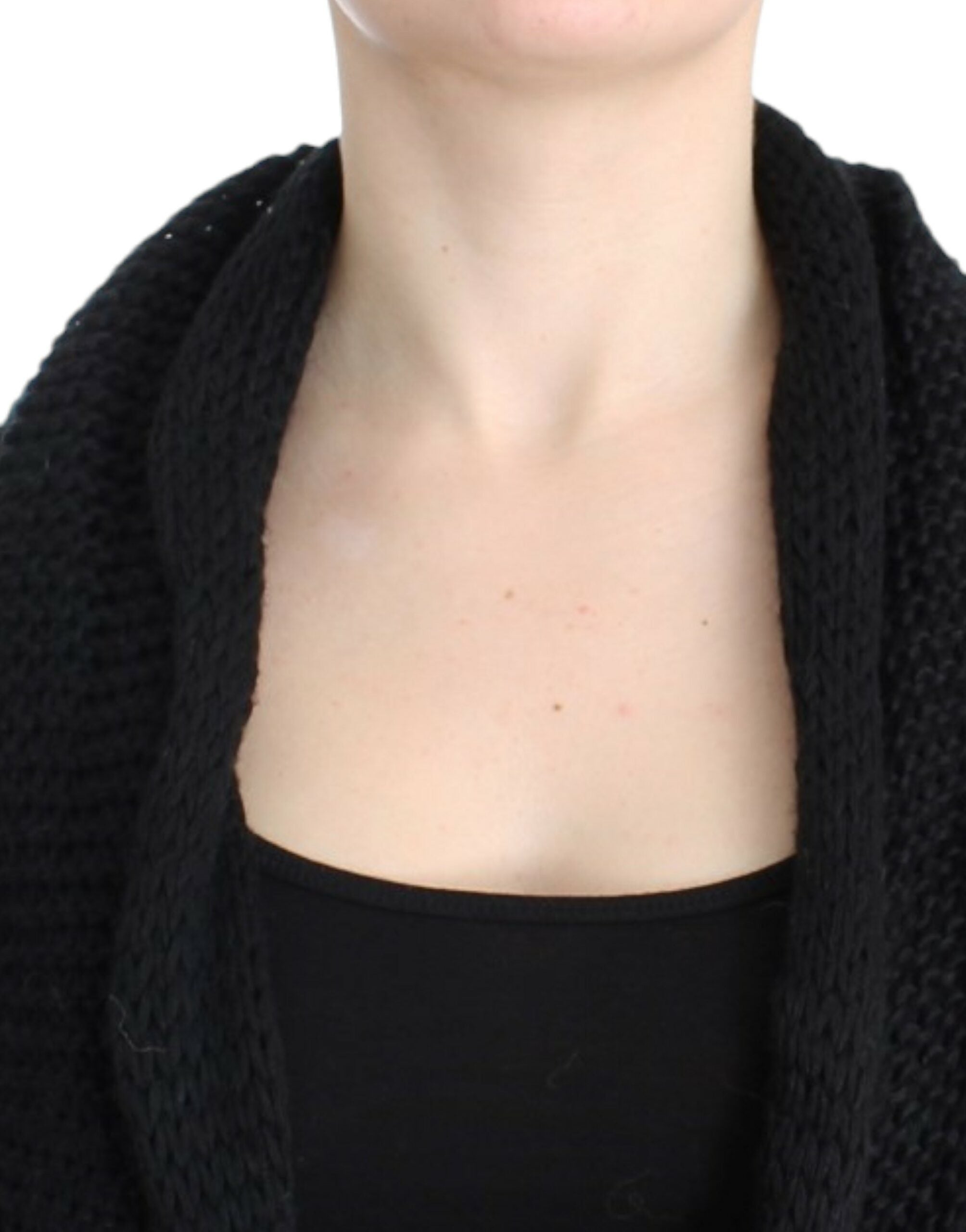 Costume National Black Sleeveless Knit Cardigan