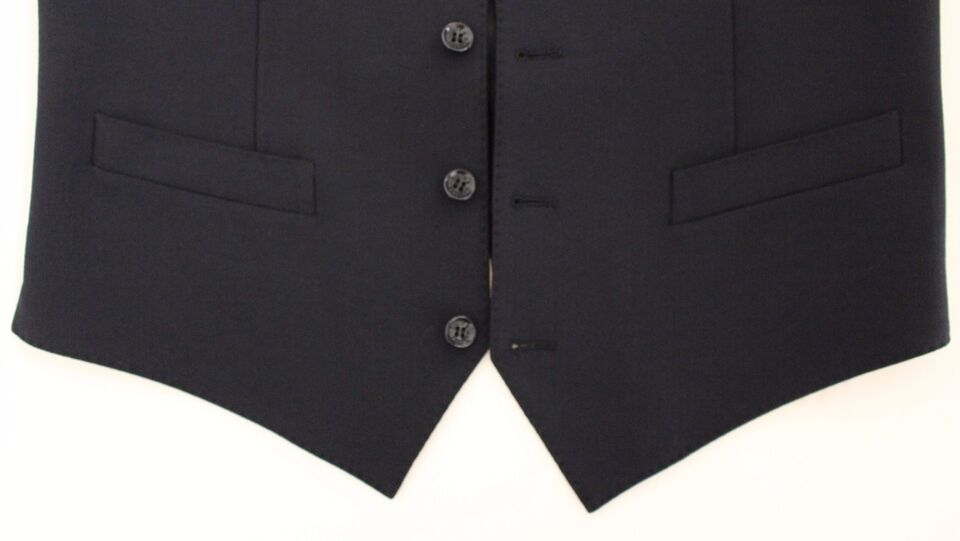 Dolce &amp; Gabbana Blue Wool Formal Occasion Vest Gilet