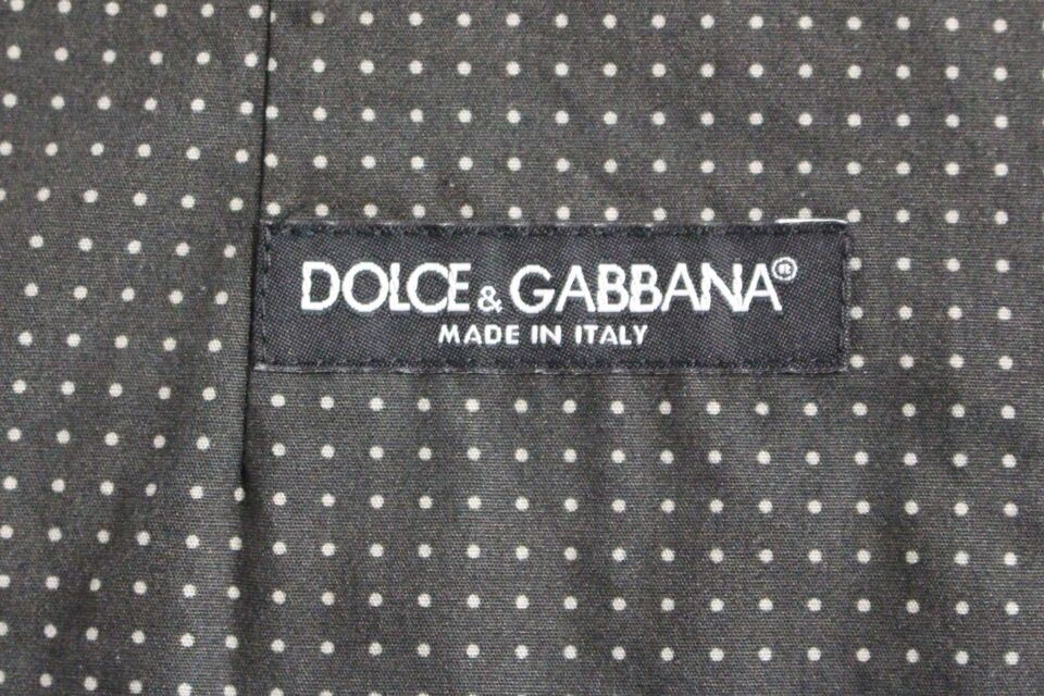 Dolce &amp; Gabbana Gray Polka Dot Dress Vest Gilet Waistcoat