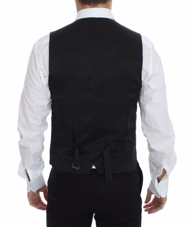 Dolce &amp; Gabbana Gray Wool Stretch Vest Blazer