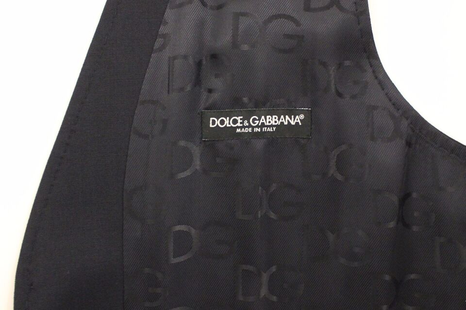 Dolce &amp; Gabbana Blue Cotton Stretch Vest Blazer