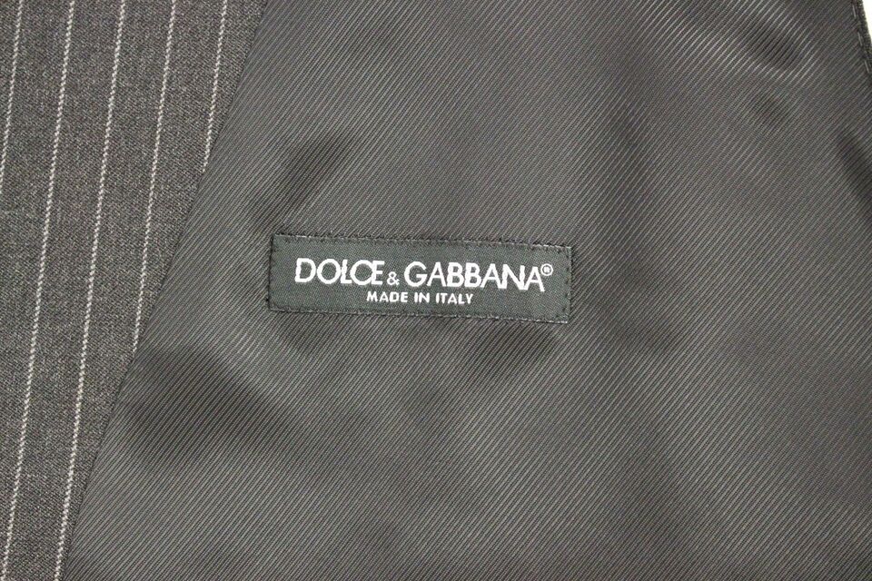 Dolce &amp; Gabbana Gray striped single-breasted wool vest