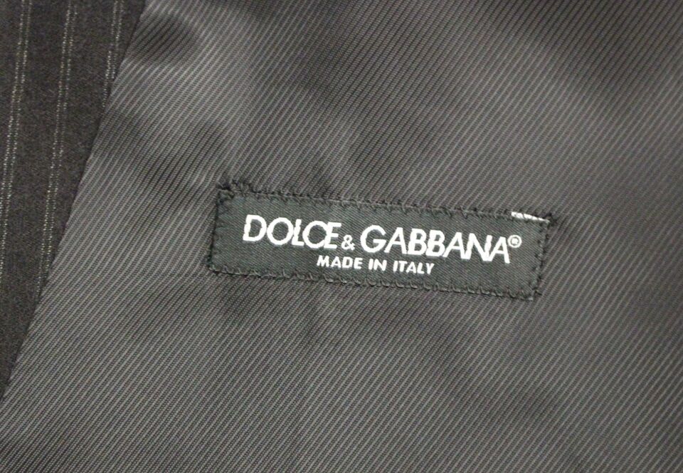 Dolce &amp; Gabbana Elegant black striped wool dress Vest