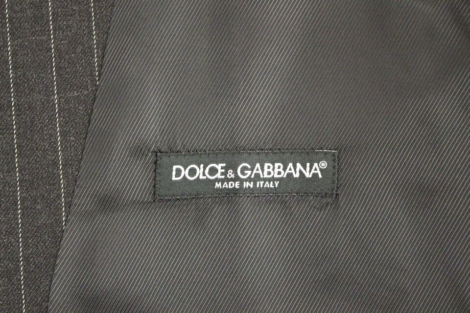 Dolce &amp; Gabbana Elegant gray striped dress vest