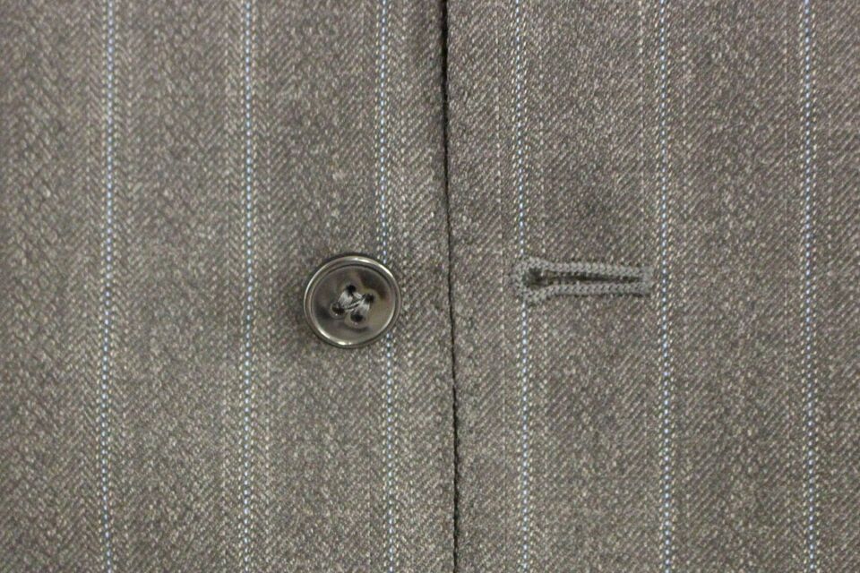 Dolce &amp; Gabbana Gray Striped Wool Logo Vest Gilet Waistcoat