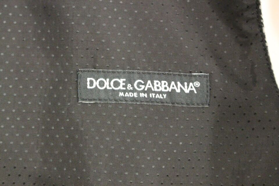 Dolce &amp; Gabbana Gray Cotton Blend Logo Vest Gilet Vest