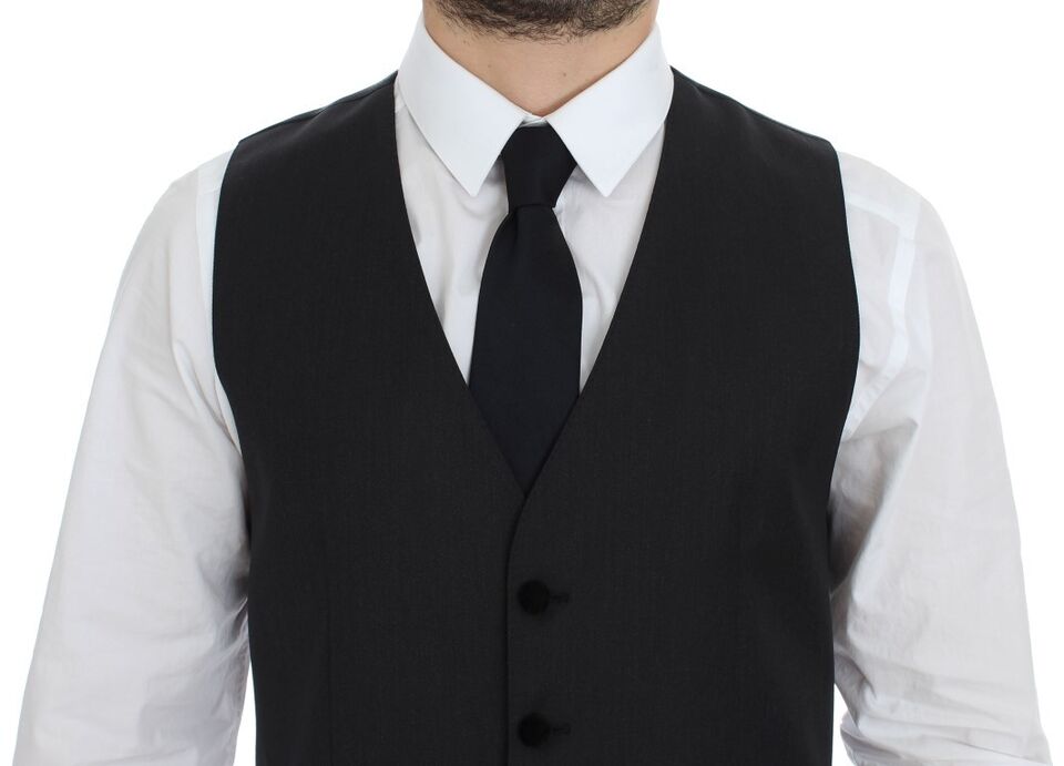Dolce &amp; Gabbana Gray Wool Formal Dress Vest Gilet Waistcoat