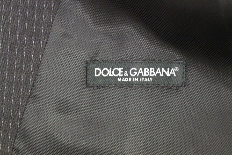 Dolce &amp; Gabbana Elegant gray striped dress vest