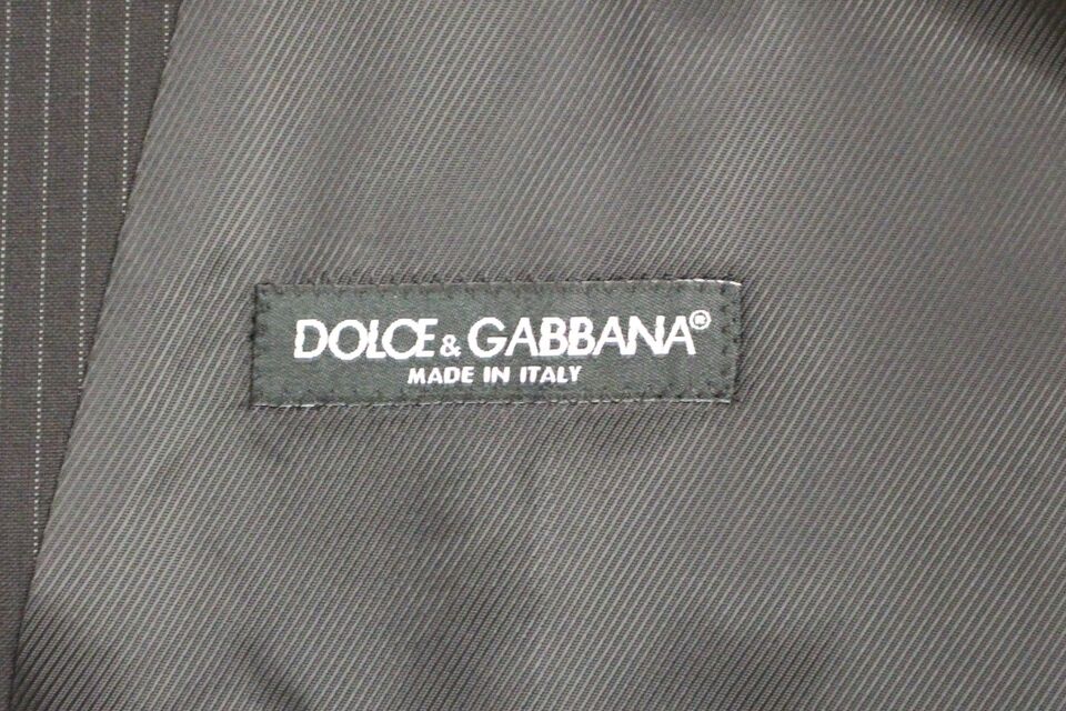 Dolce &amp; Gabbana Elegant black striped wool dress Vest