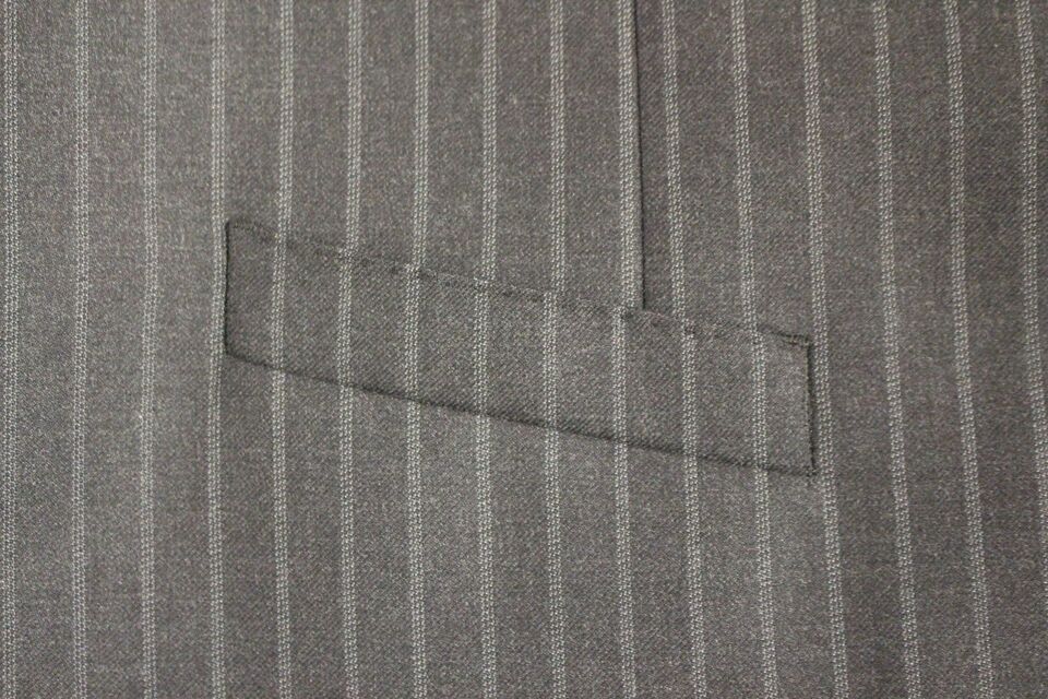 Dolce &amp; Gabbana Gray Striped Wool Logo Vest Gilet Waistcoat