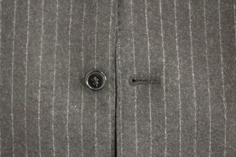 Dolce &amp; Gabbana Gray Striped Wool Vest Logo Vest Gilet Vests